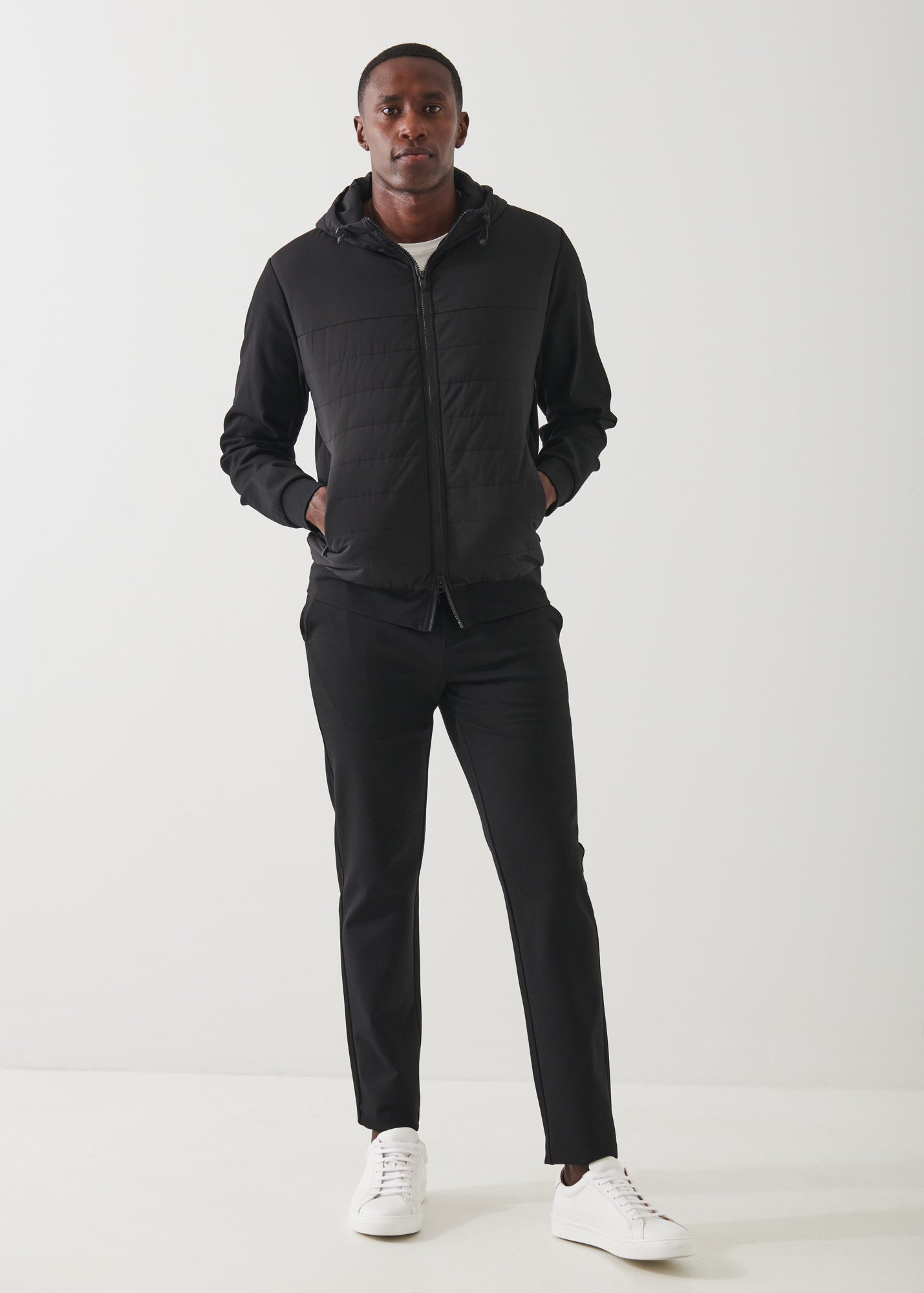ACTIVE QUILTED MIX-MEDIA HOODIE | PATRICK ASSARAF.
