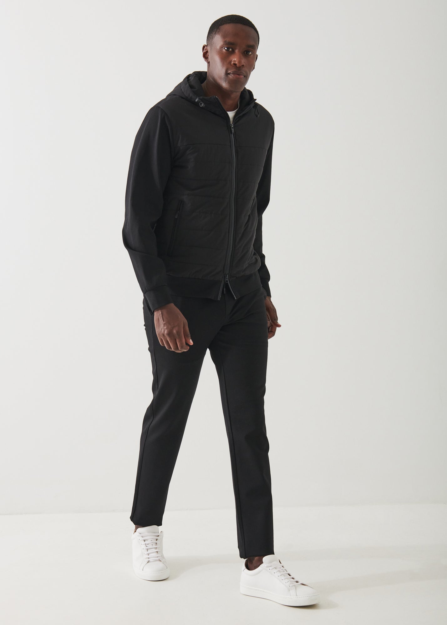 ACTIVE QUILTED MIX-MEDIA HOODIE | PATRICK ASSARAF.