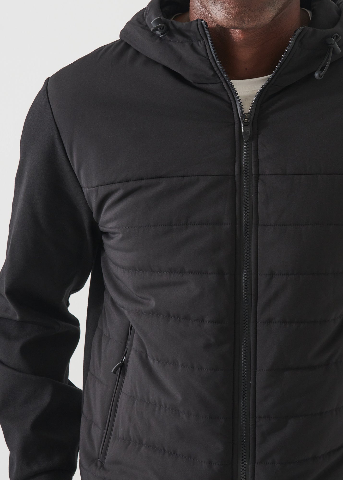 ACTIVE QUILTED MIX-MEDIA HOODIE | PATRICK ASSARAF.