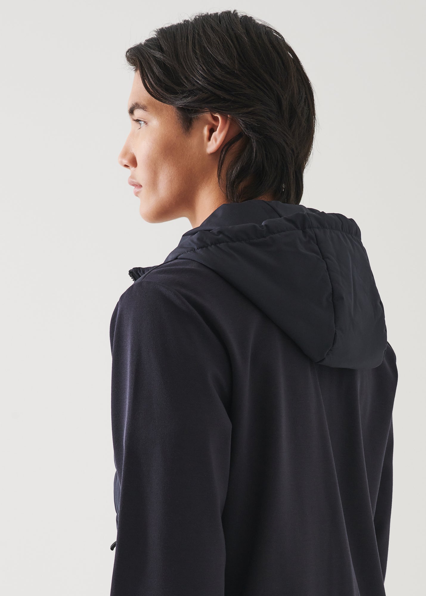 ACTIVE QUILTED MIX-MEDIA HOODIE | PATRICK ASSARAF.