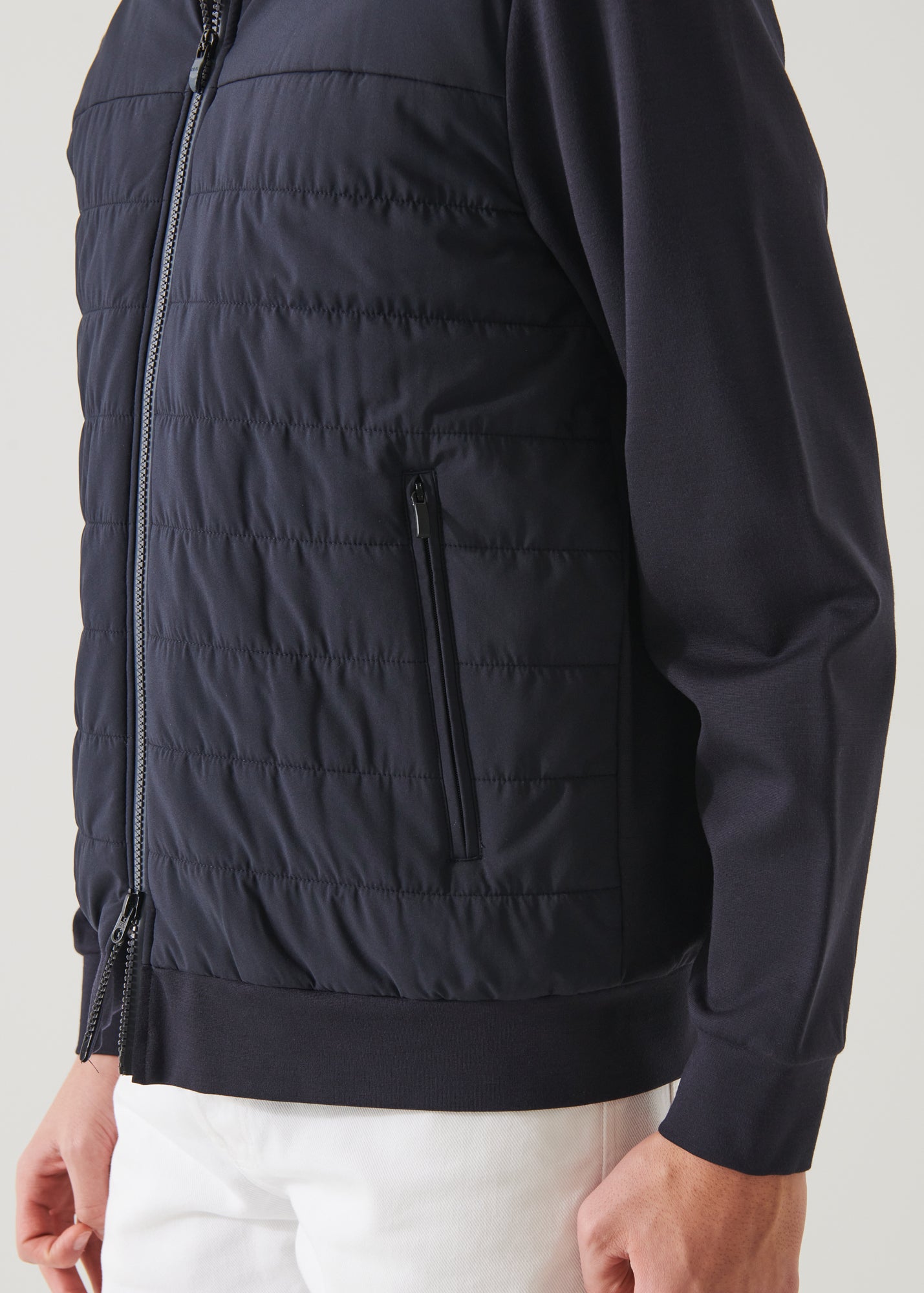 ACTIVE QUILTED MIX-MEDIA HOODIE | PATRICK ASSARAF.