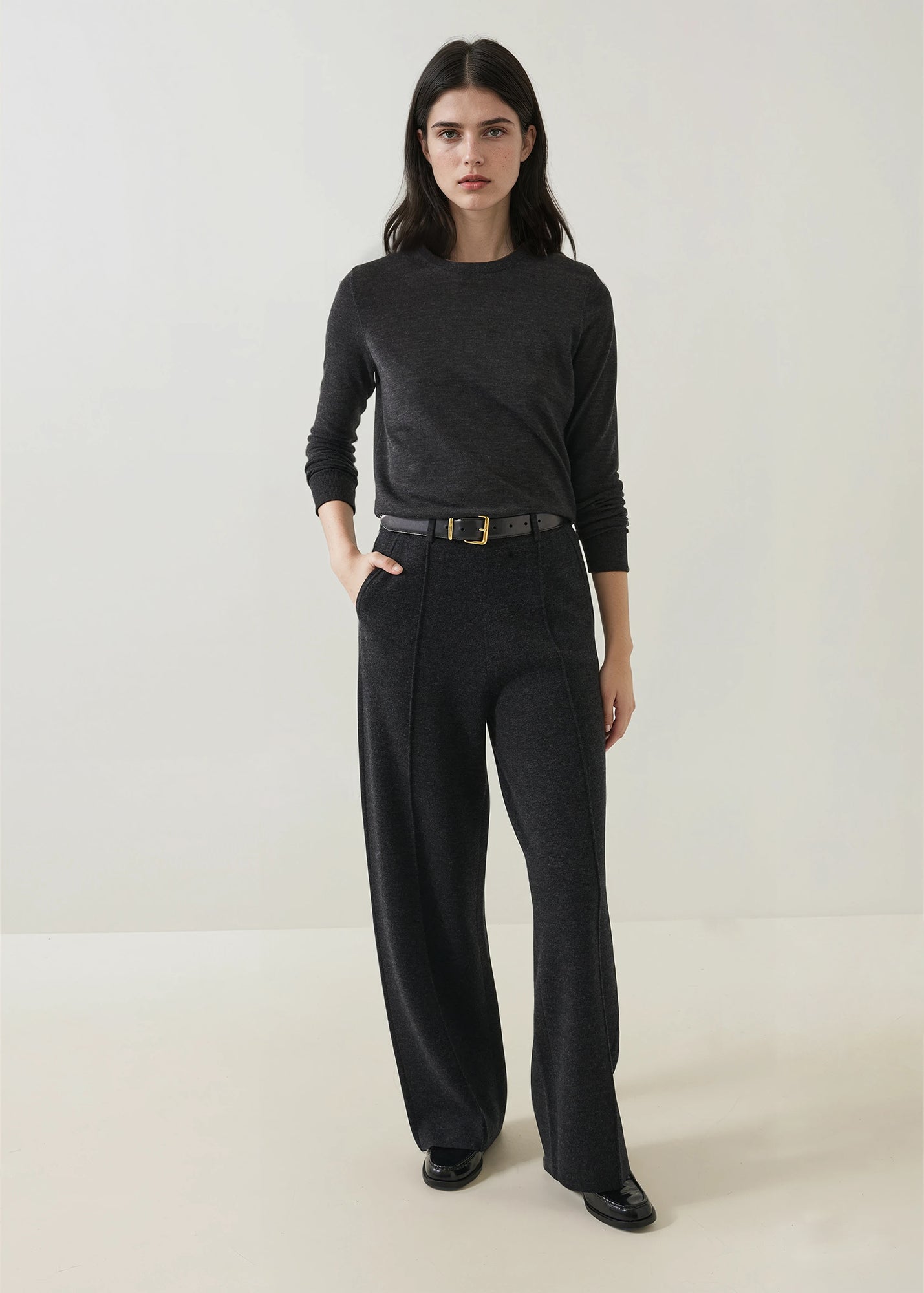 Merino Milano Stitch Pintuck Pant