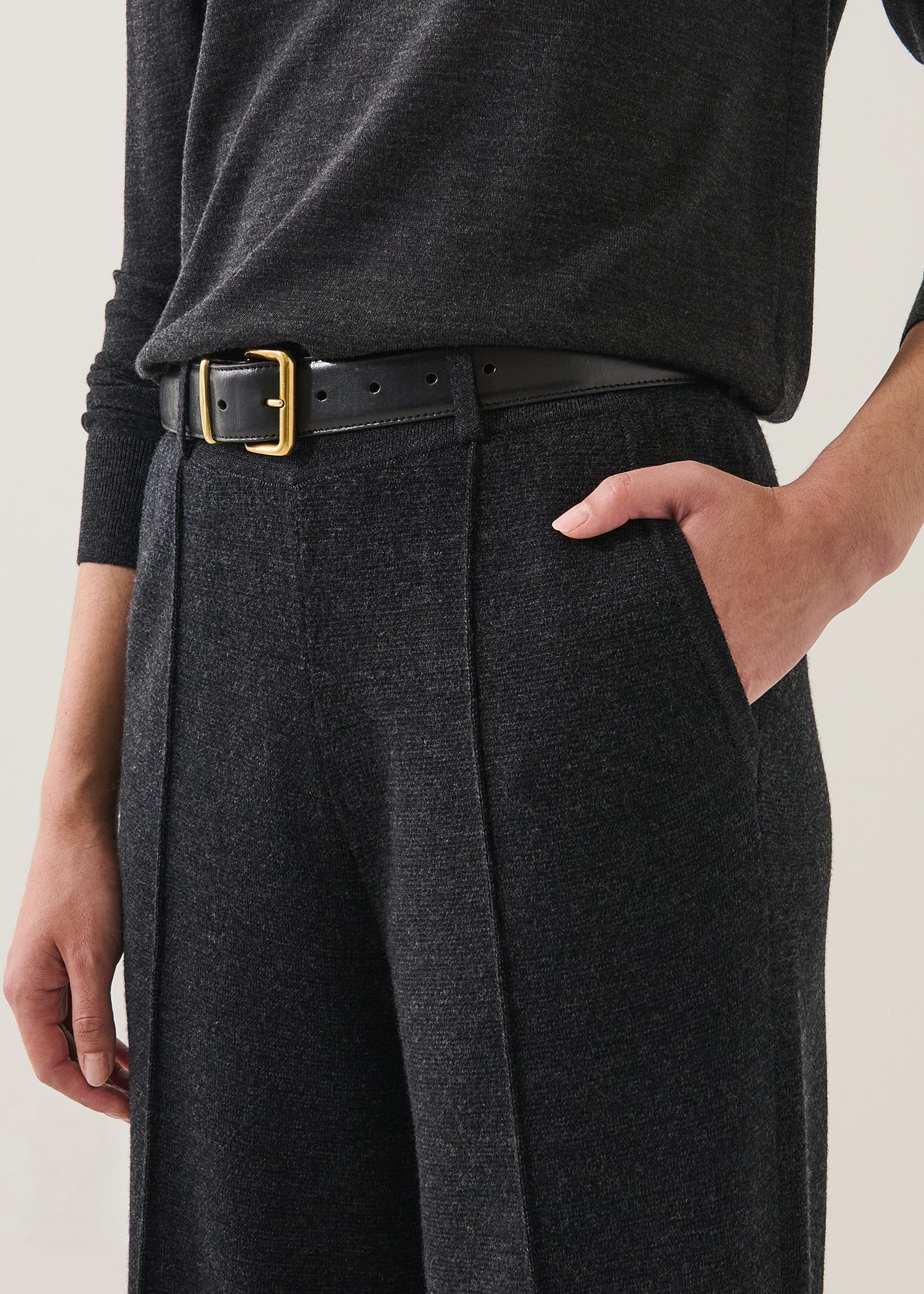 Merino Milano Stitch Pintuck Pant