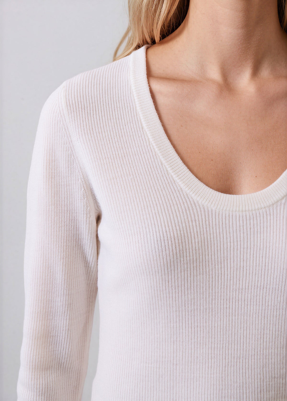 Extra-Fine Merino Ribbed Scoop Neck - PATRICK ASSARAF