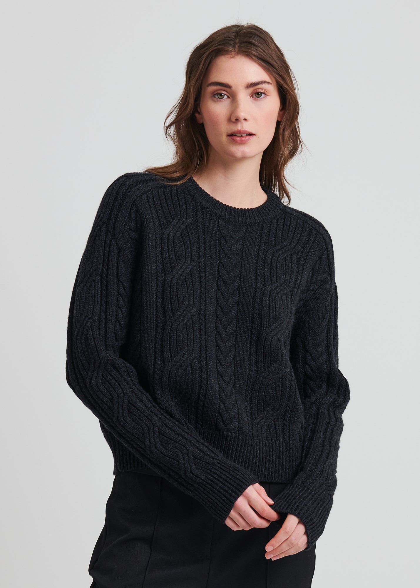 Merino Cable Knit Crewneck