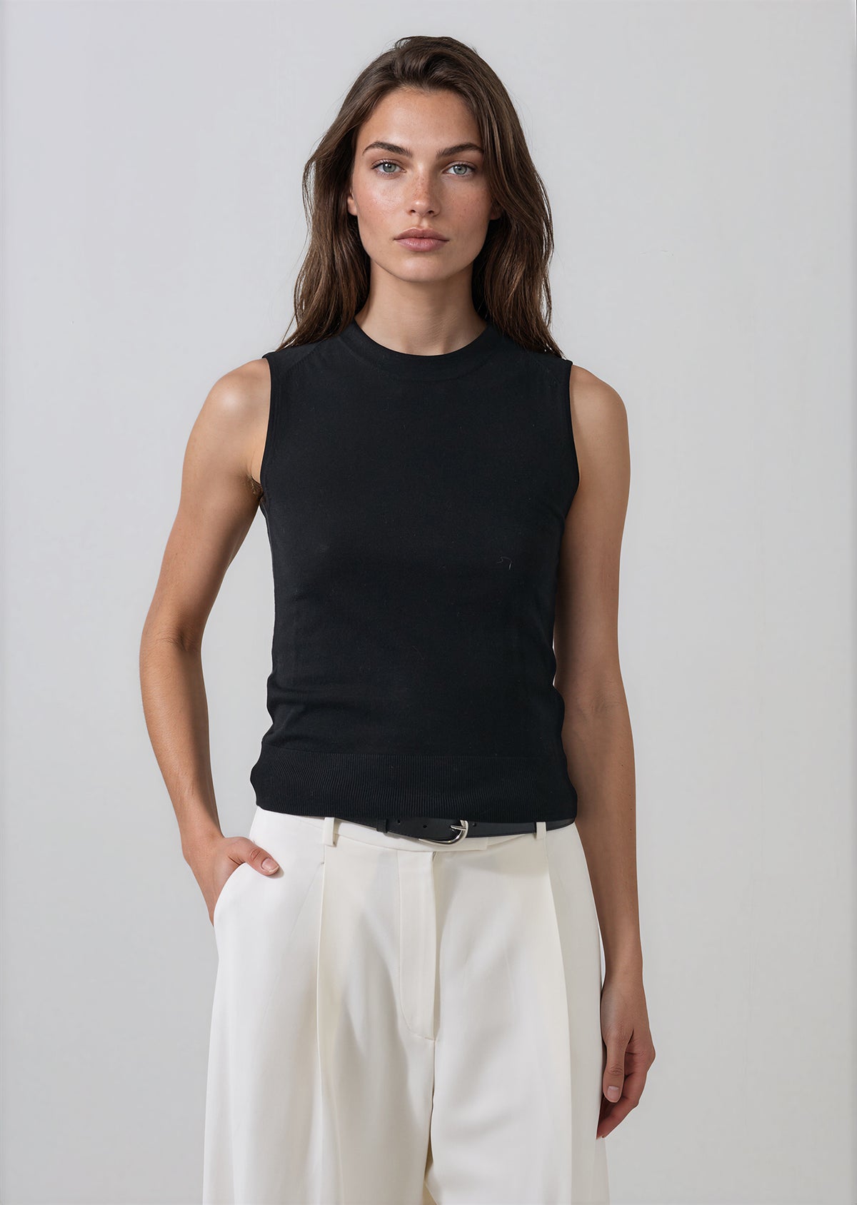 Extra-Fine Merino Sleeveless Crewneck - PATRICK ASSARAF