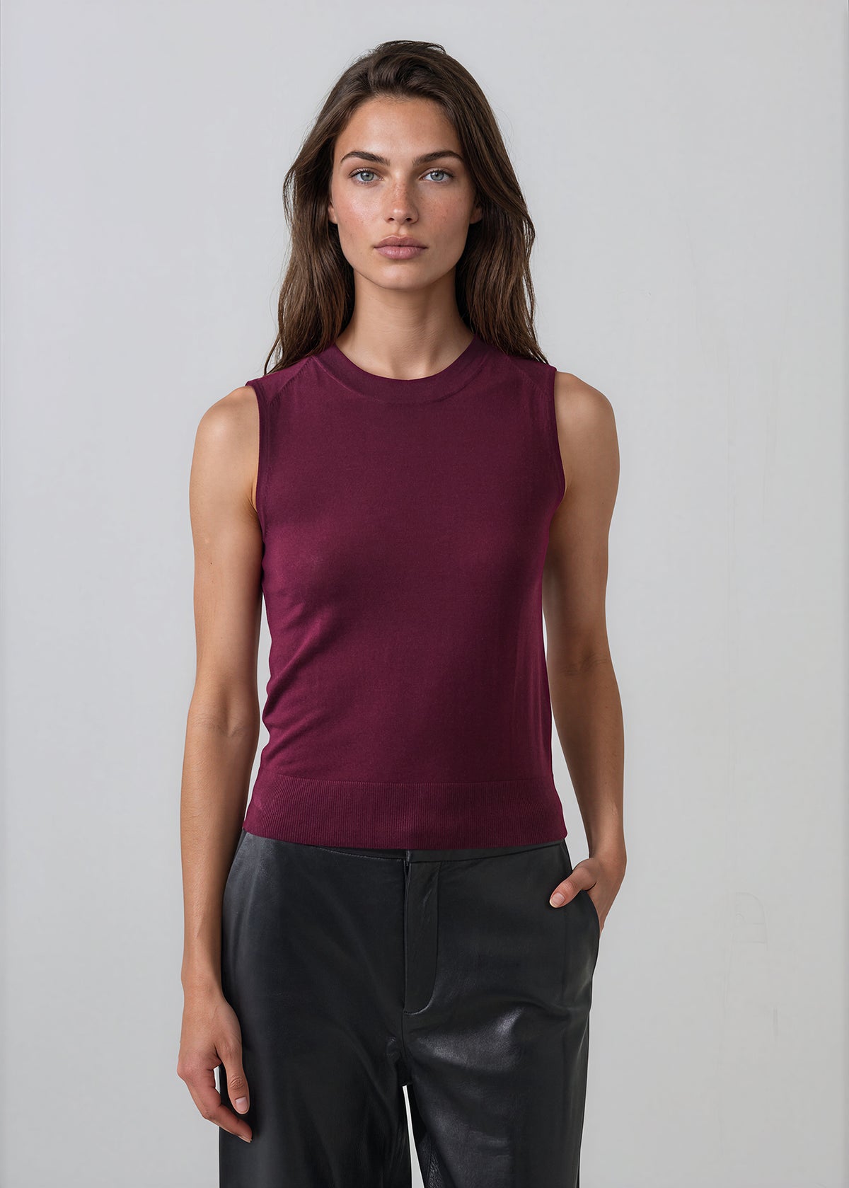 Extra-Fine Merino Sleeveless Crewneck - PATRICK ASSARAF