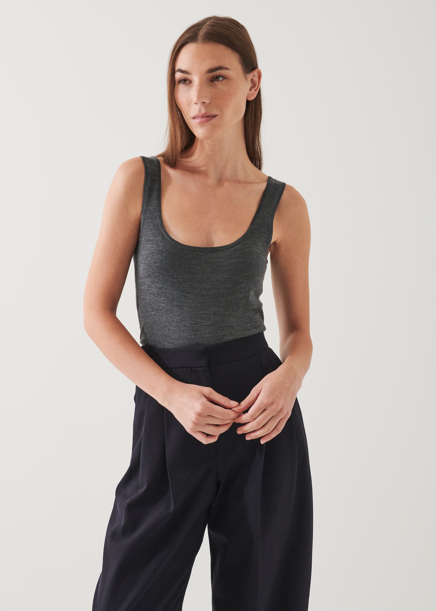 SUPERFINE MERINO FITTED TANK | PATRICK ASSARAF.