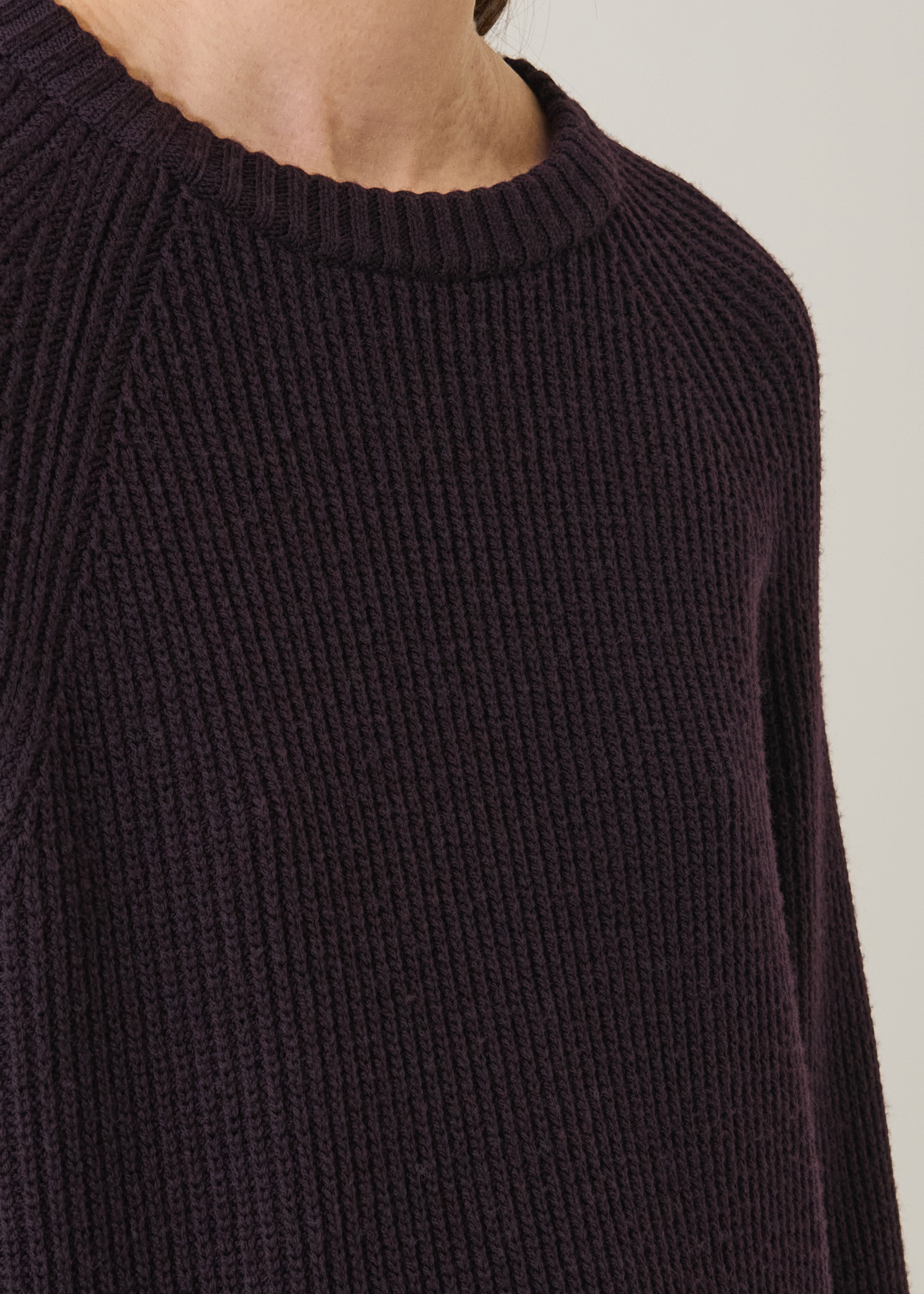 Merino Ribbed Raglan Crew