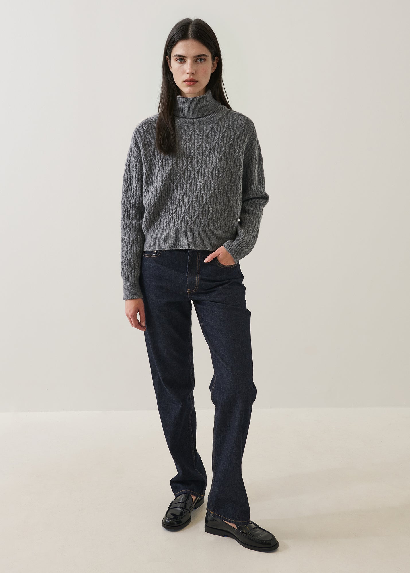 Superfine Lambswool Cable Turtleneck - PATRICK ASSARAF