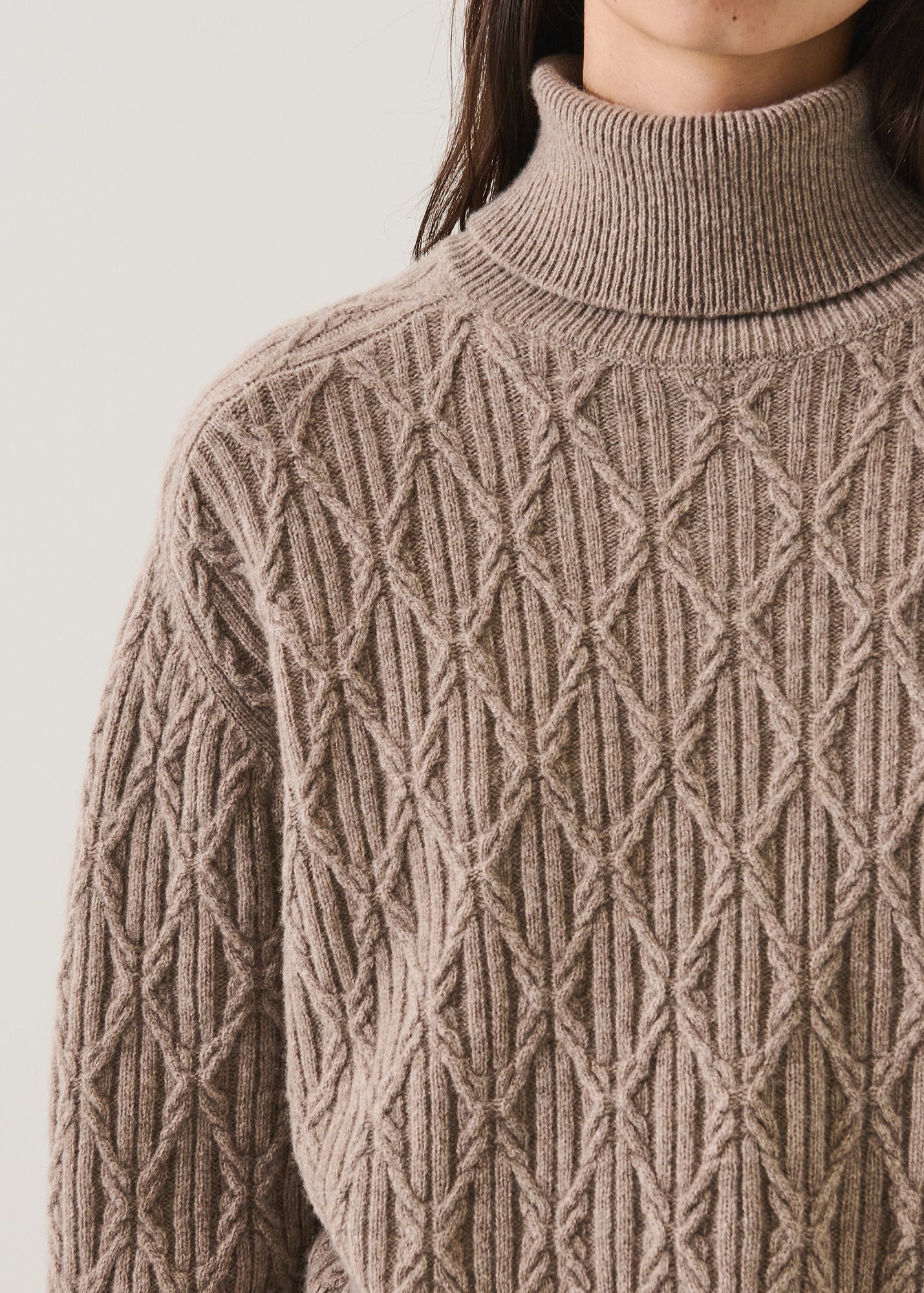 Superfine Lambswool Cable Turtleneck - PATRICK ASSARAF