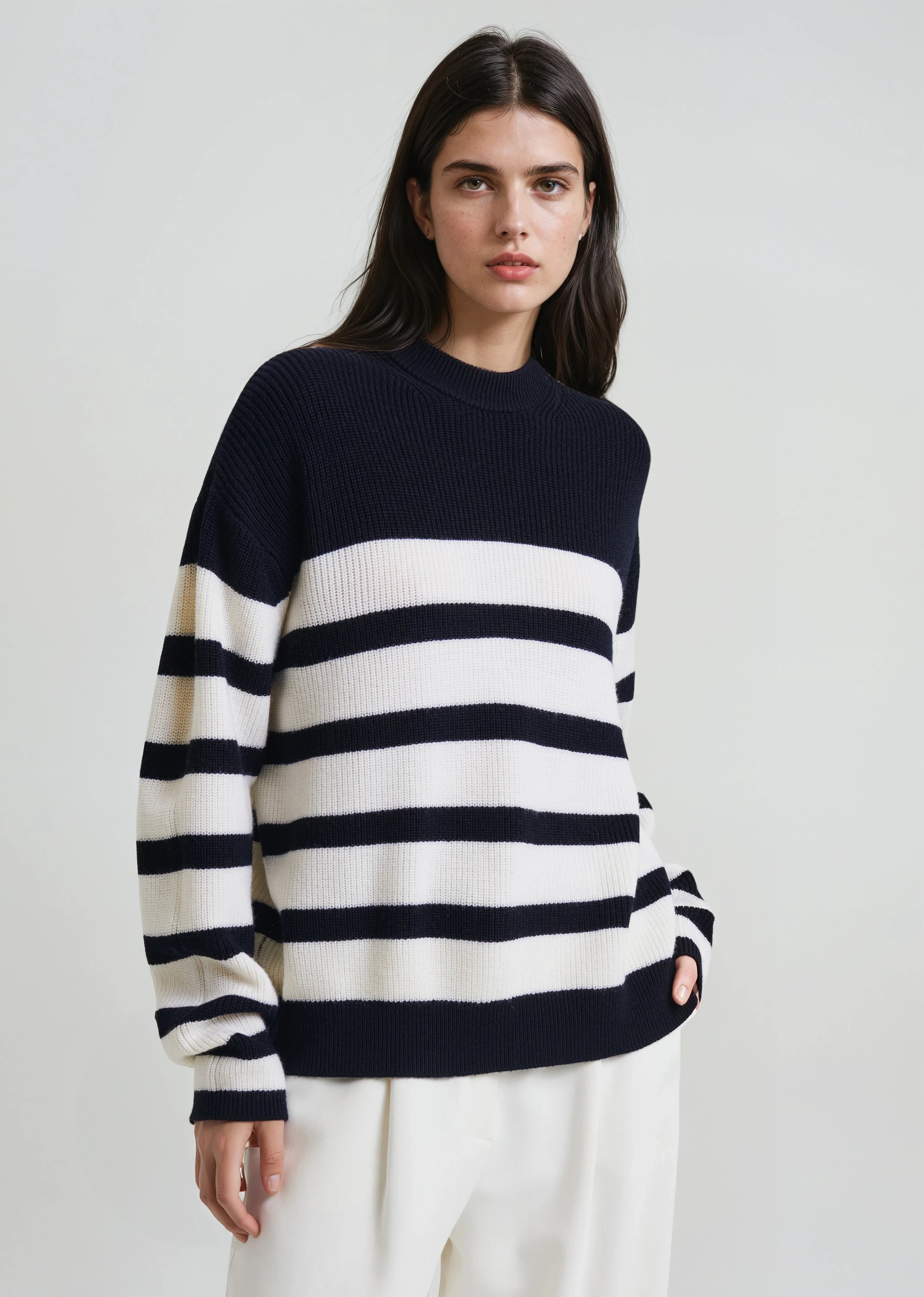 Merino Striped Crewneck