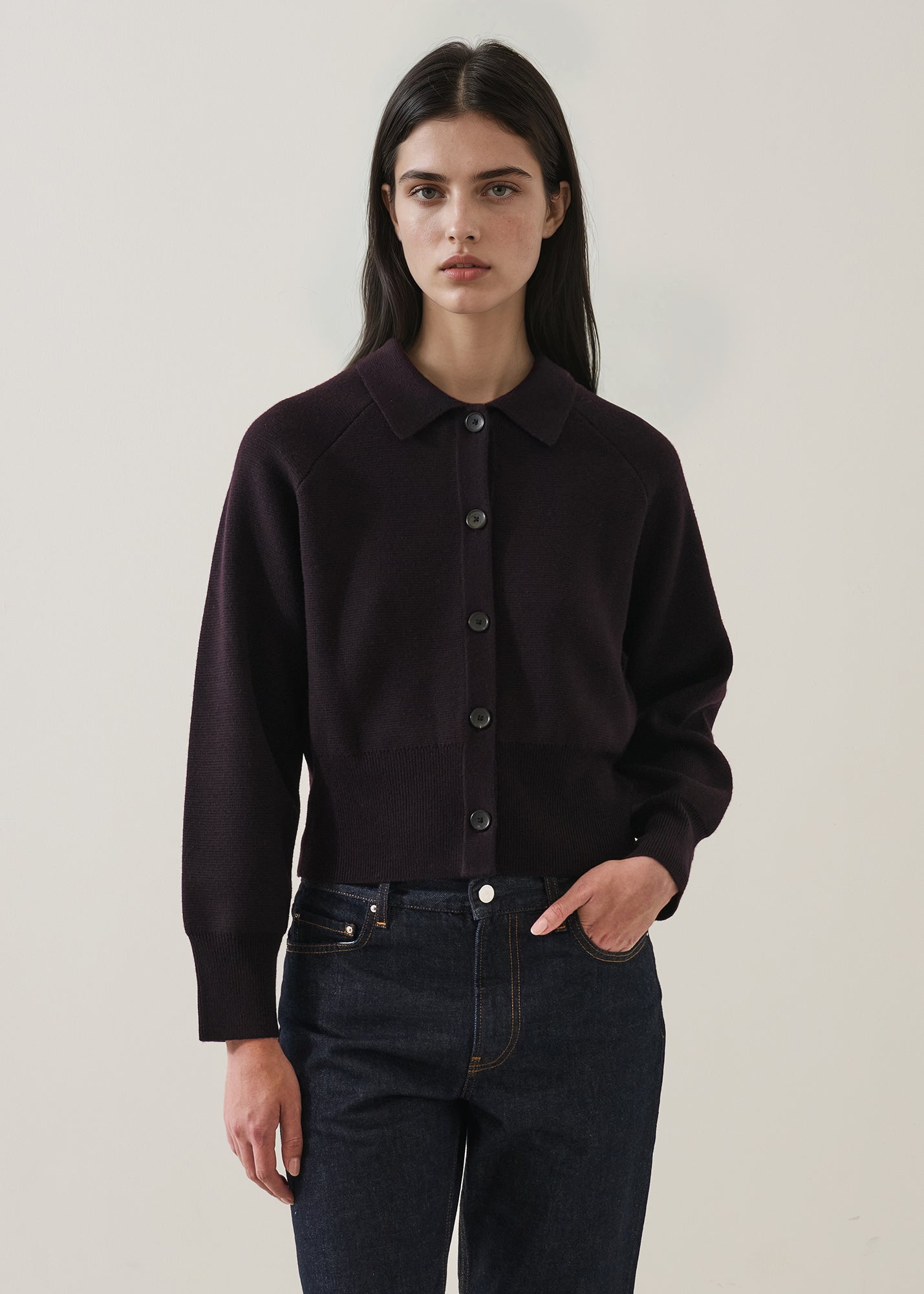 Merino Milano Stitch Button Cardigan