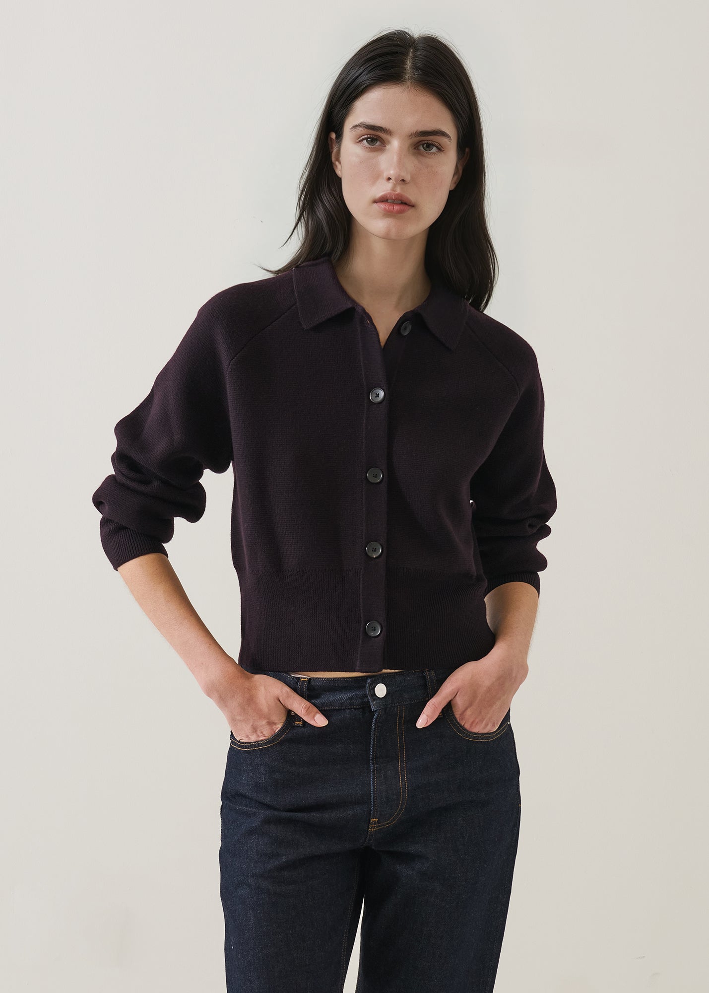 Merino Milano Stitch Button Cardigan