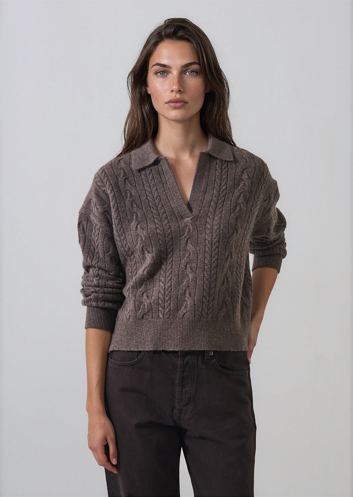 Superfine Wool Relaxed Cable Polo - PATRICK ASSARAF