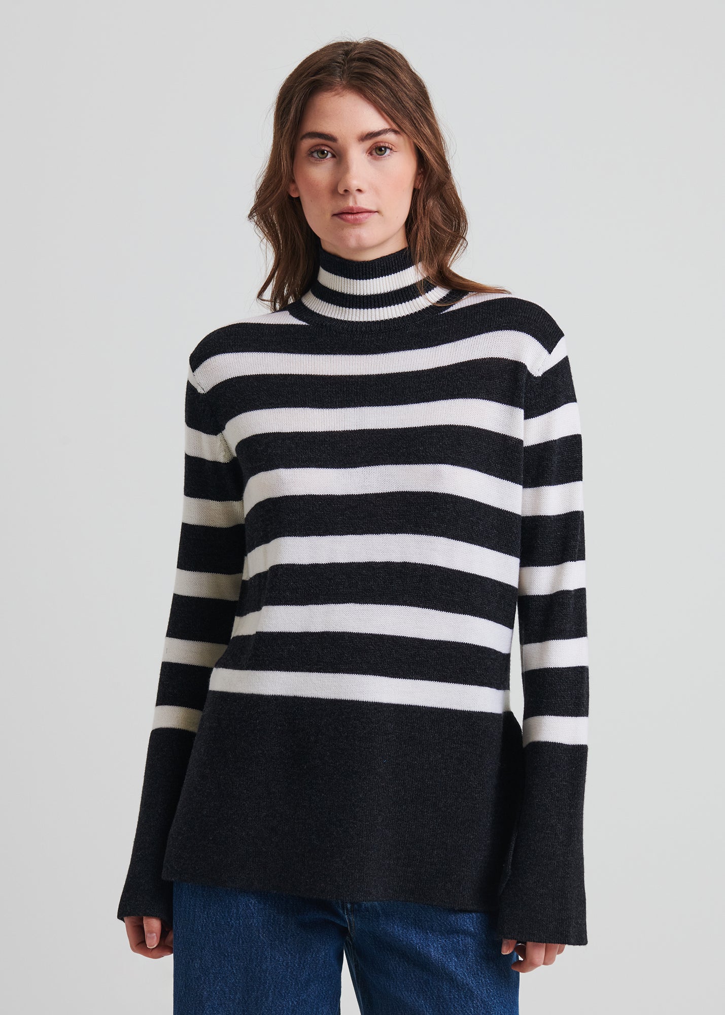 Merino Striped Turtleneck