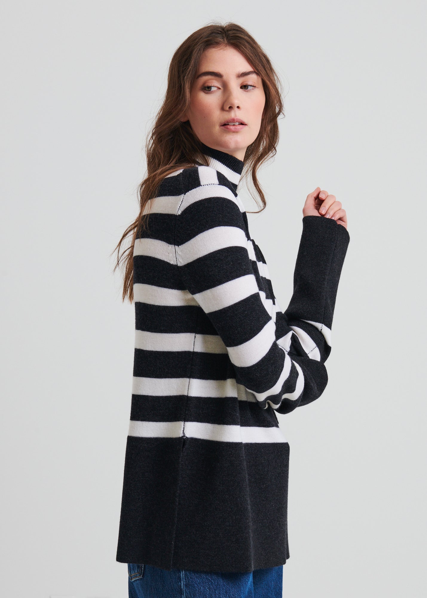 Merino Striped Turtleneck