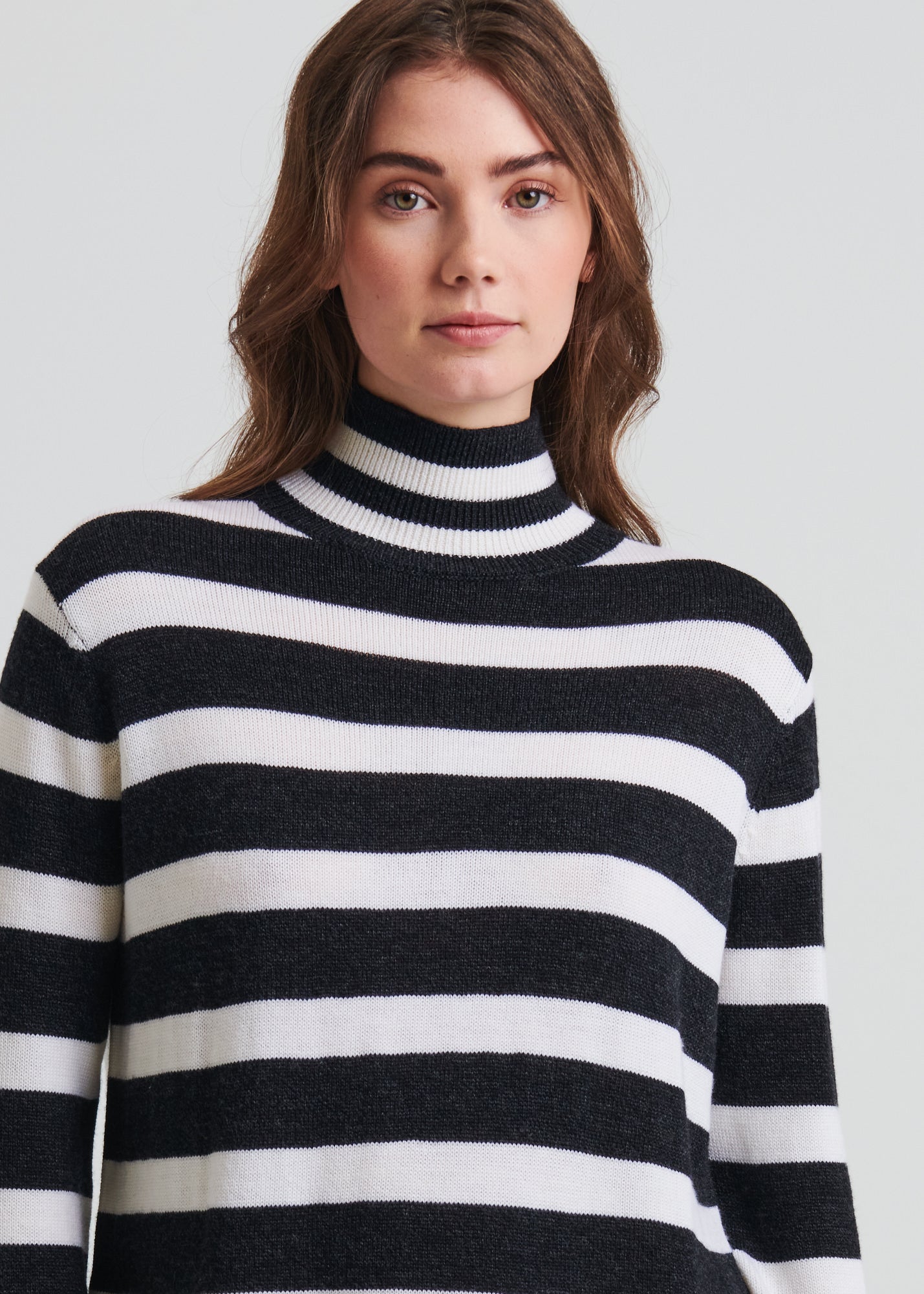 Merino Striped Turtleneck
