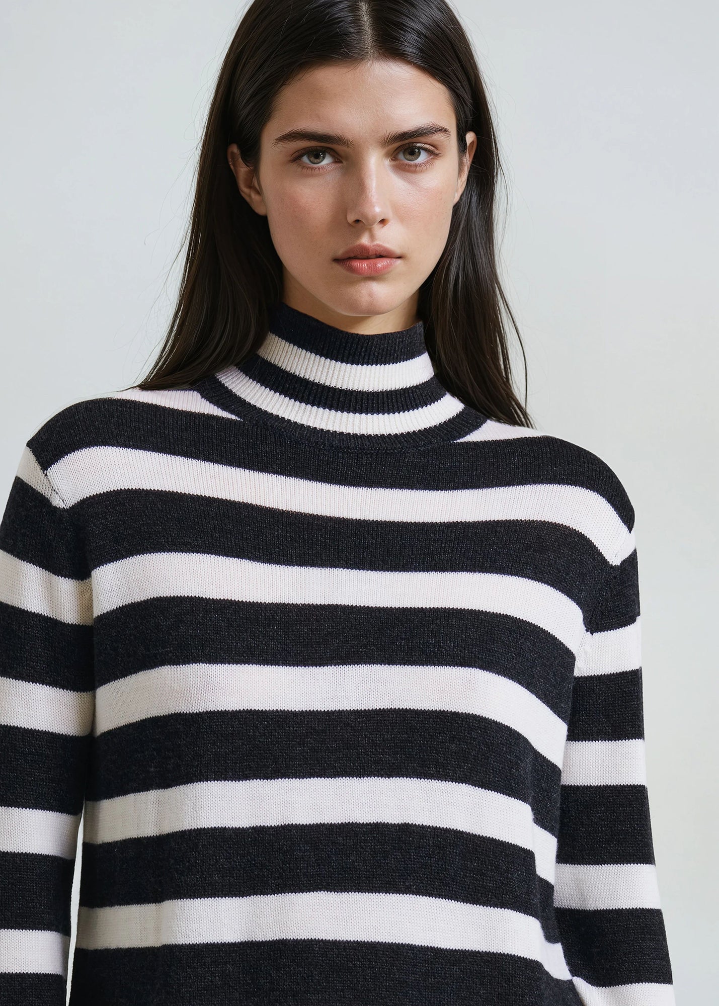 Merino Striped Turtleneck