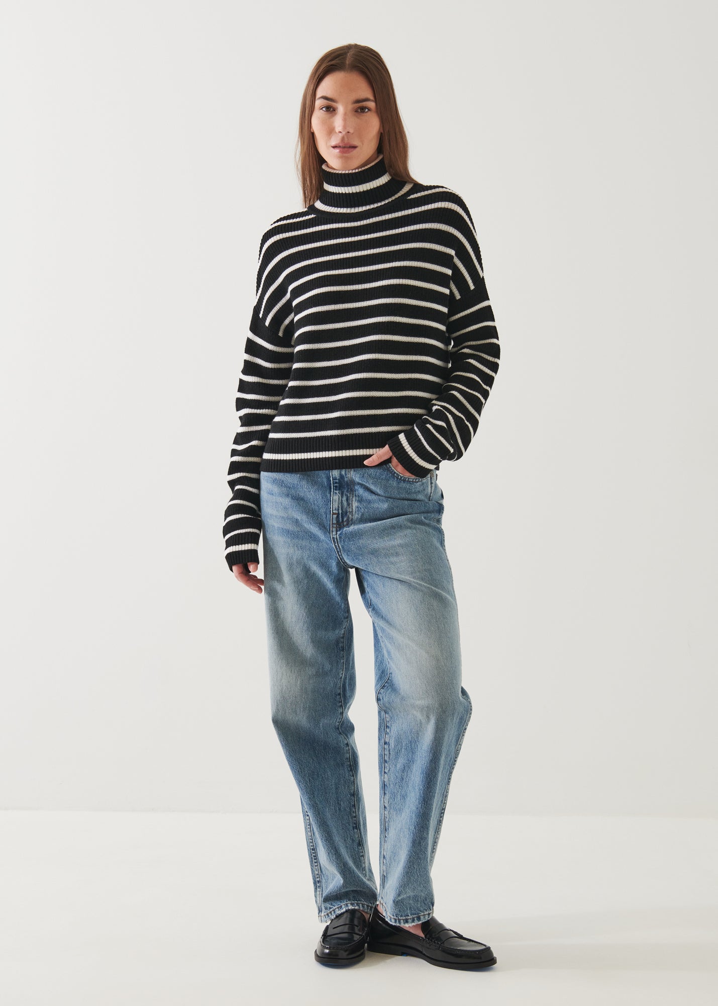 STRIPED TURTLENECK | PATRICK ASSARAF.