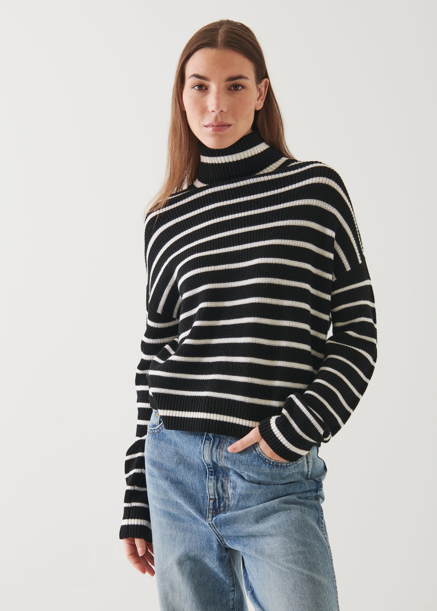 STRIPED TURTLENECK | PATRICK ASSARAF.