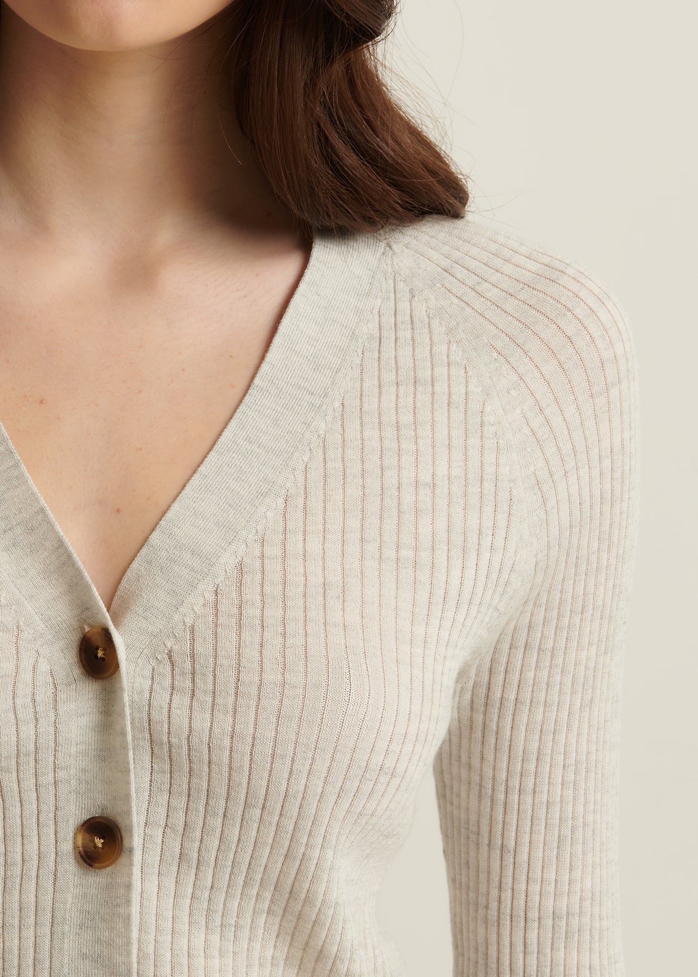 Cotton Cupro Ribbed Cardigan