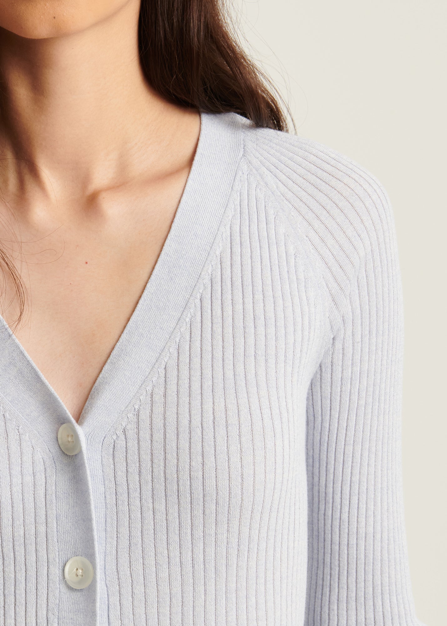 Cotton Cupro Ribbed Cardigan