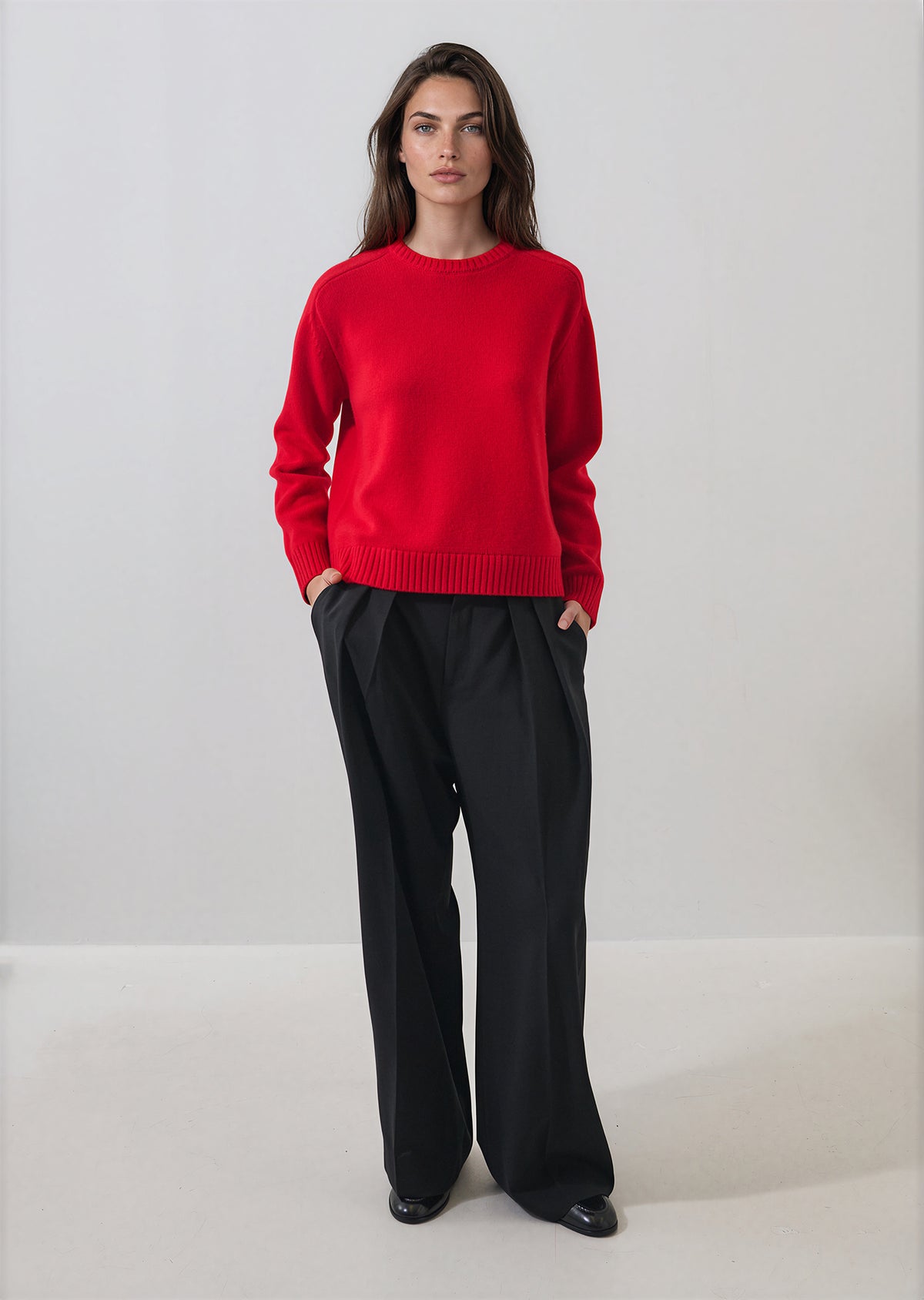 Merino Cashmere Relaxed Crewneck - PATRICK ASSARAF