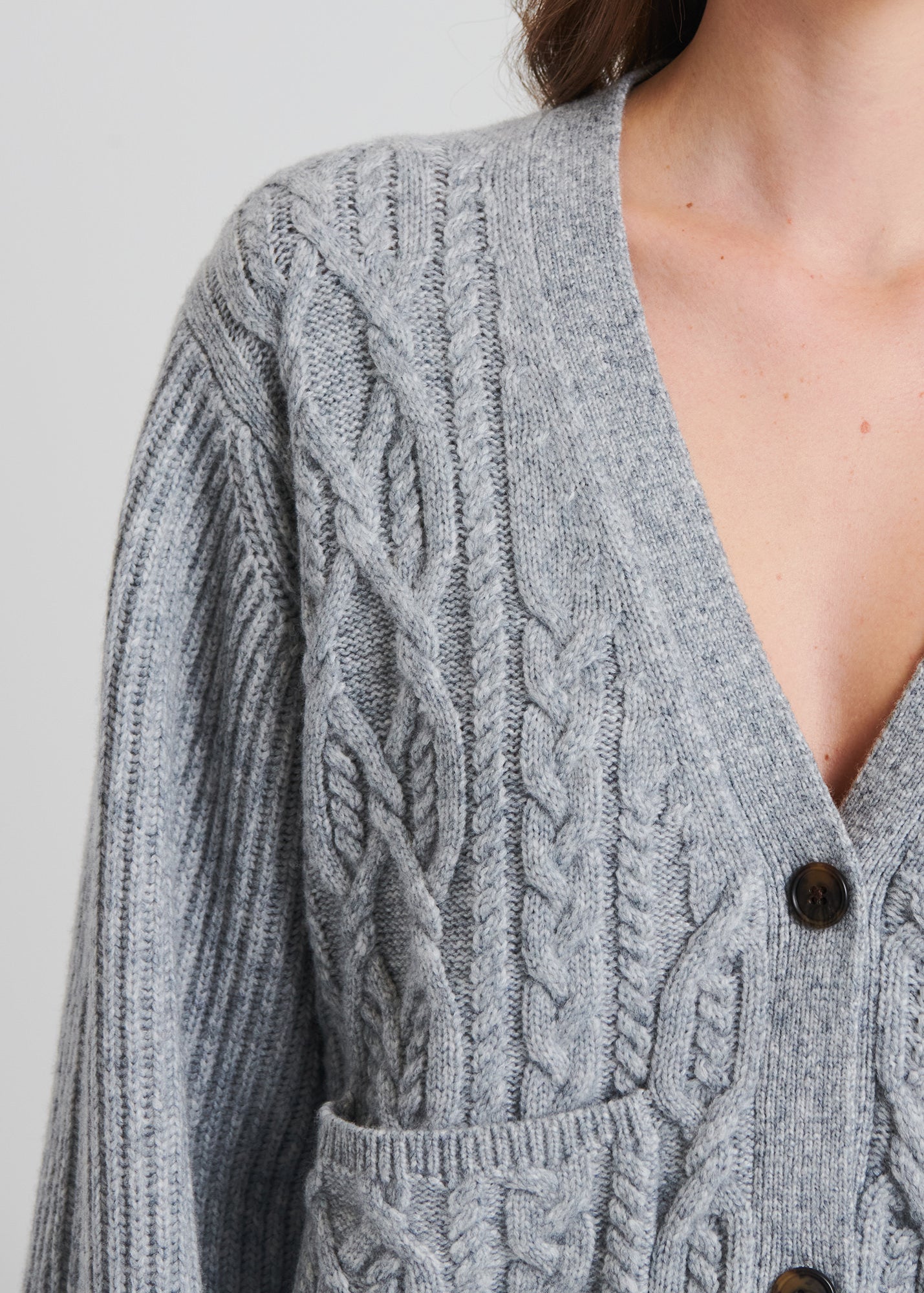 Wool Blend Cable Cardigan - PATRICK ASSARAF