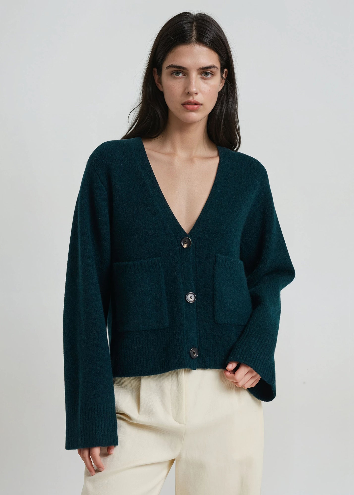 Wool Blend Relaxed Cardigan