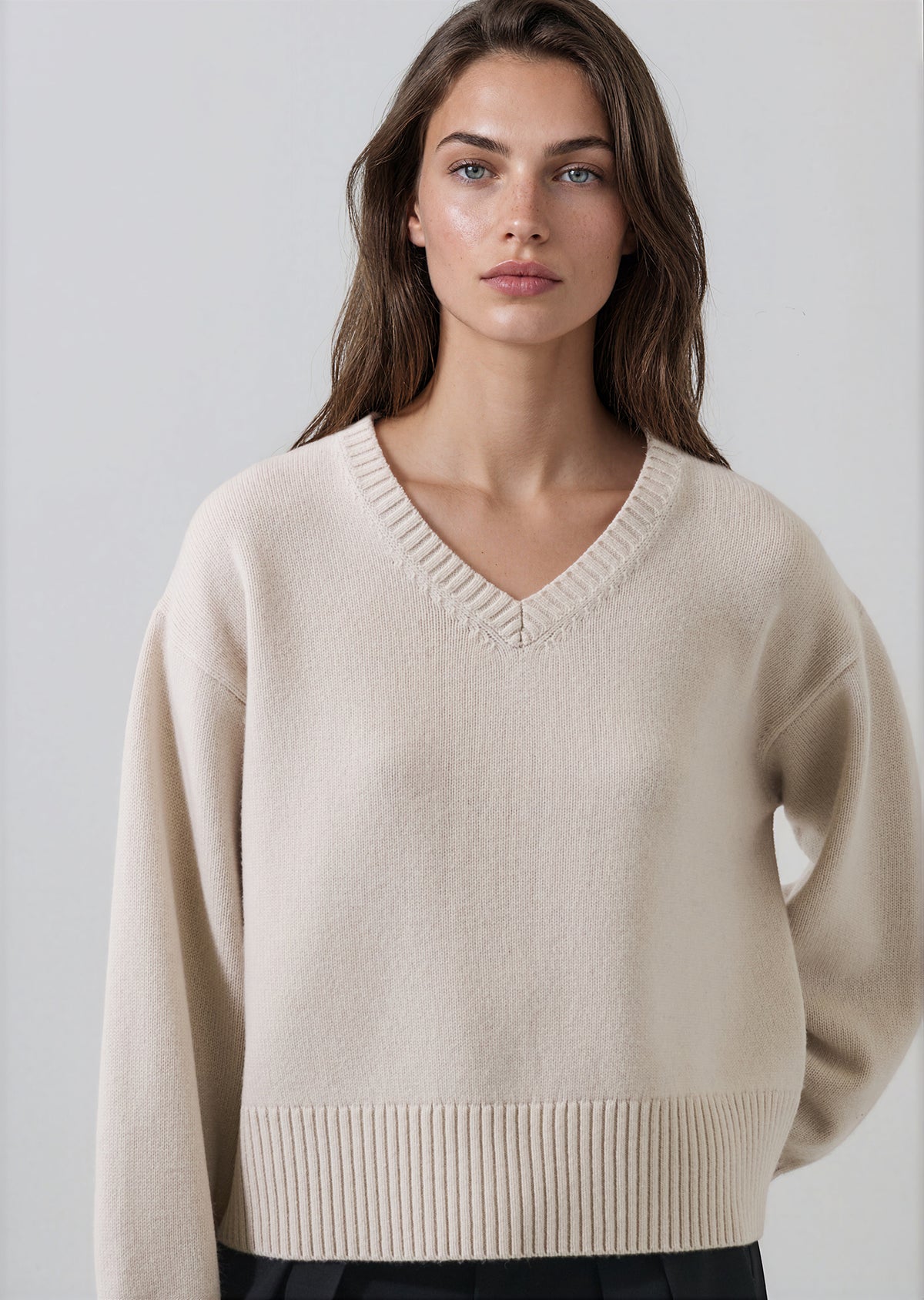 Merino Cashmere Oversized V-Neck - PATRICK ASSARAF