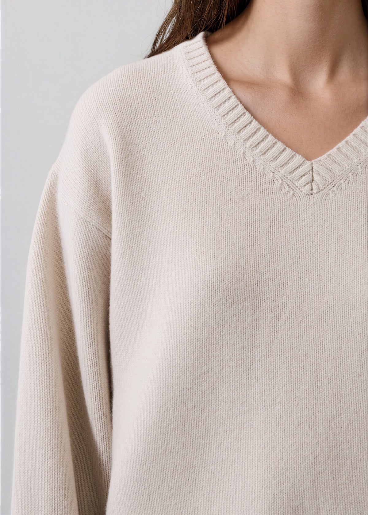 Merino Cashmere Oversized V-Neck - PATRICK ASSARAF