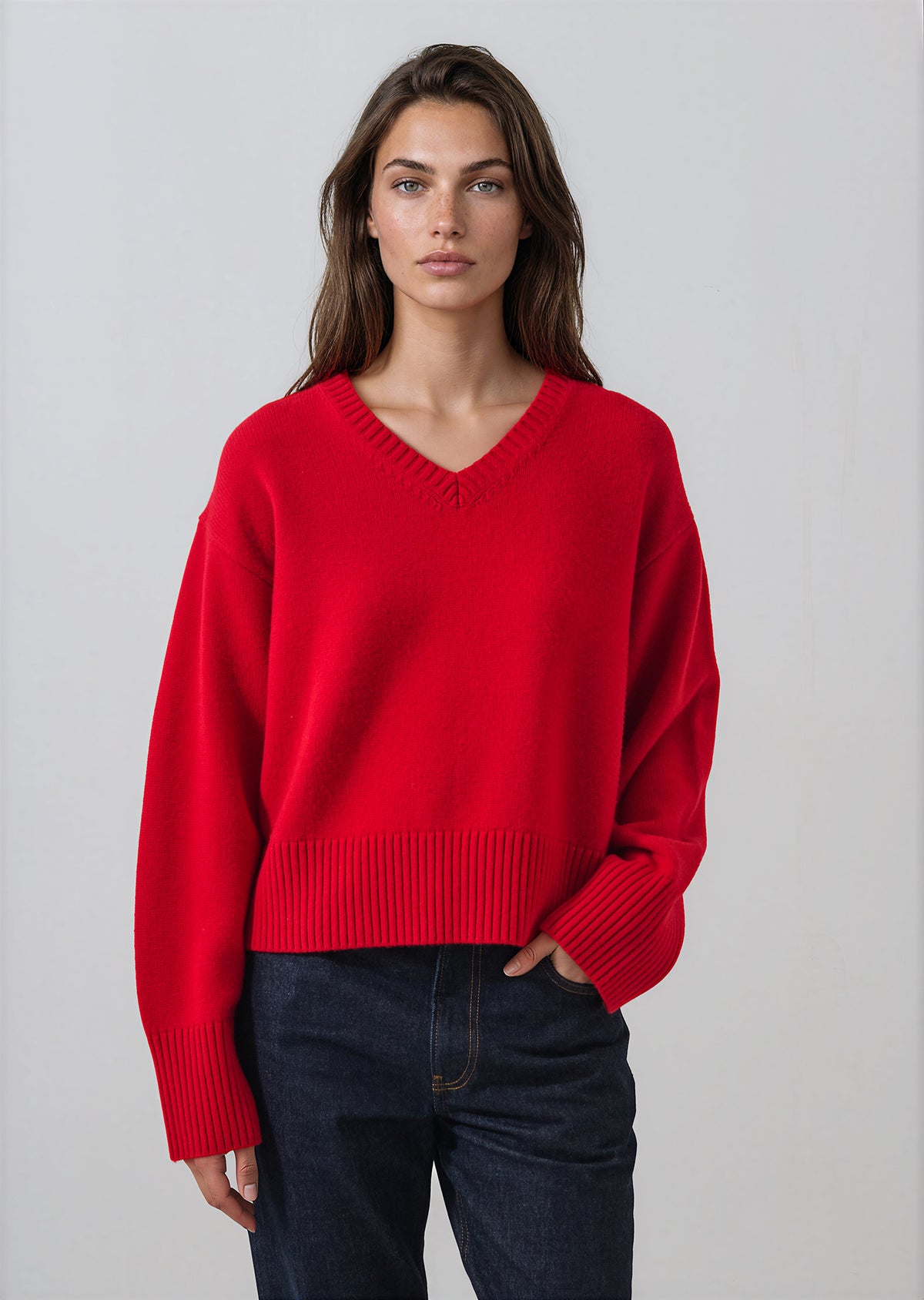 Merino Cashmere Oversized V-Neck - PATRICK ASSARAF