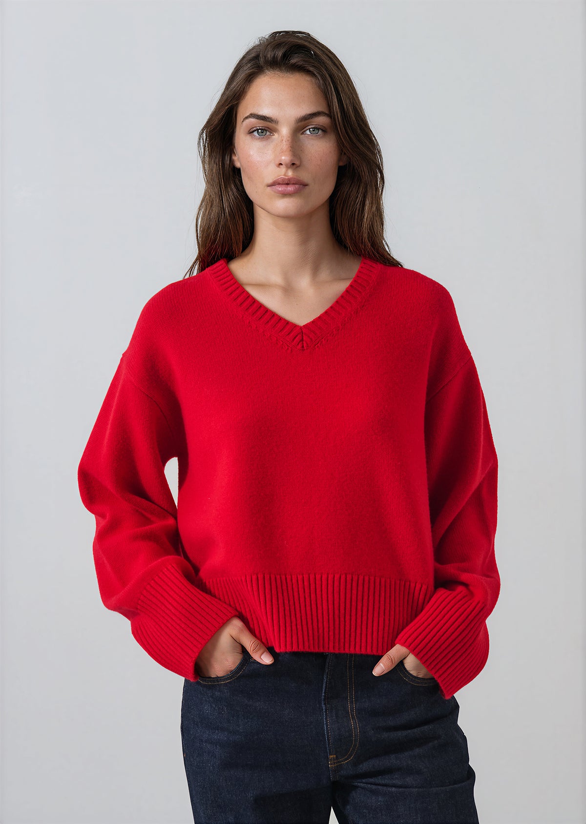 Merino Cashmere Oversized V-Neck - PATRICK ASSARAF