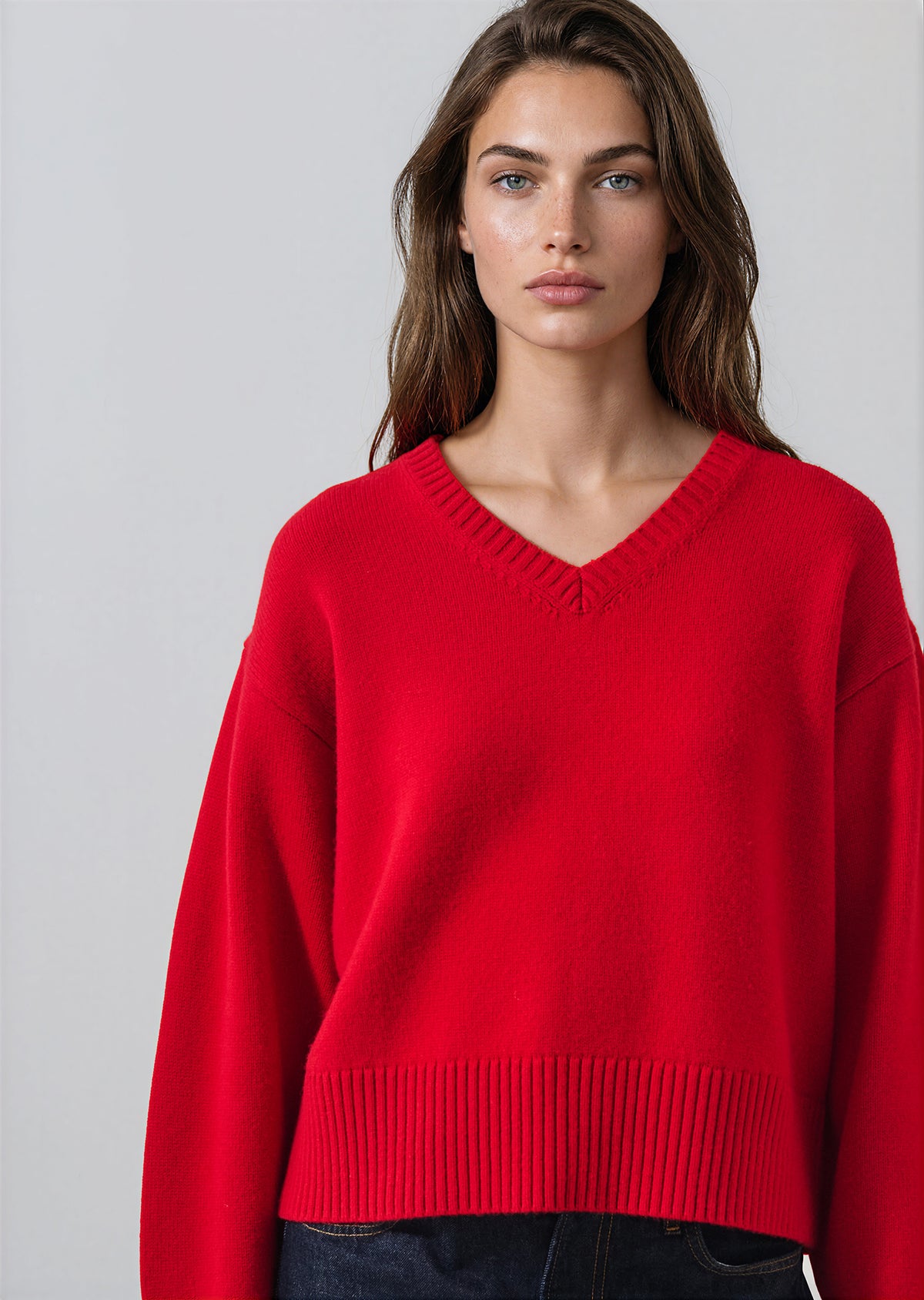 Merino Cashmere Oversized V-Neck - PATRICK ASSARAF