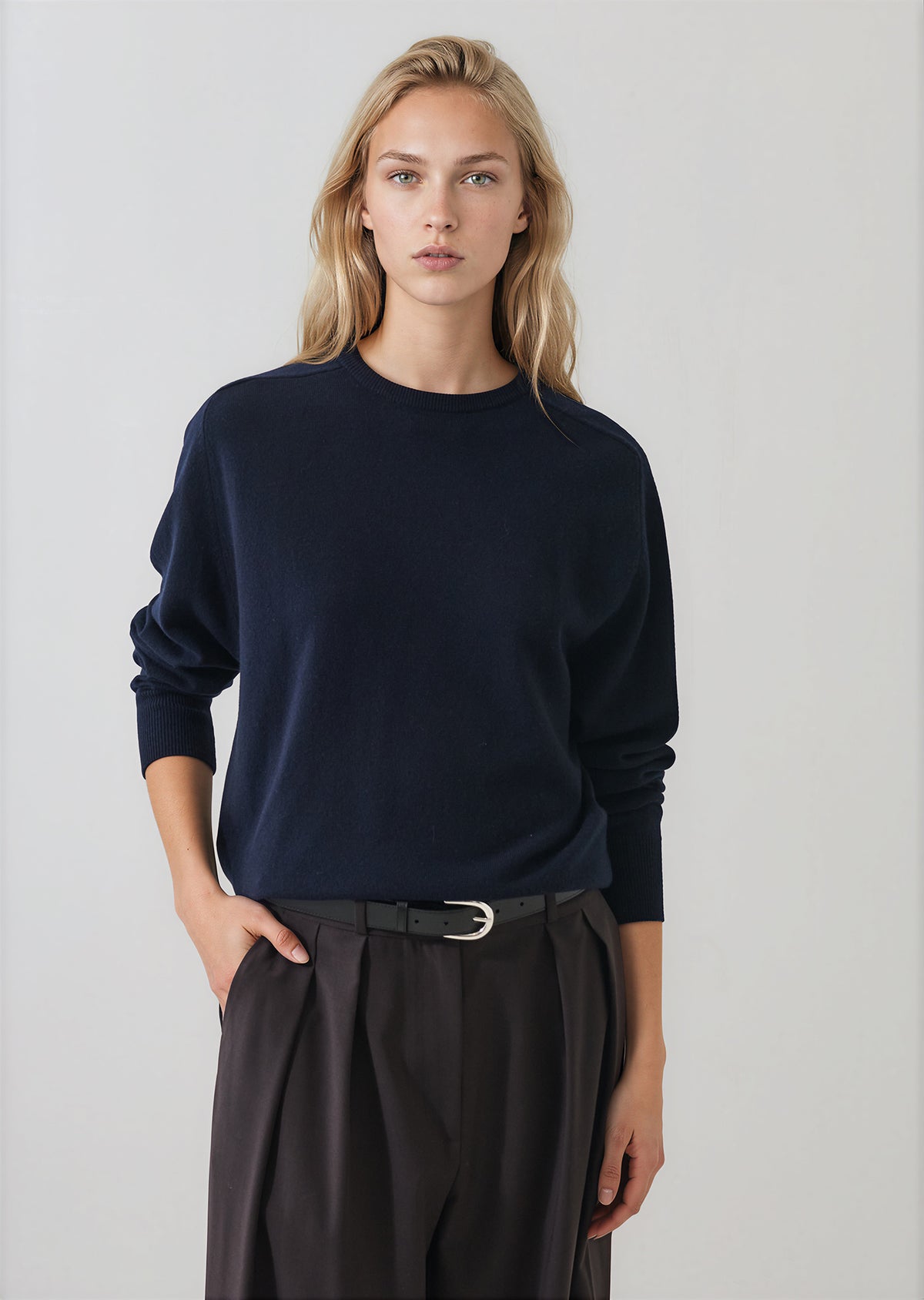 Nano Cashmere Saddle Shoulder Crewneck - PATRICK ASSARAF
