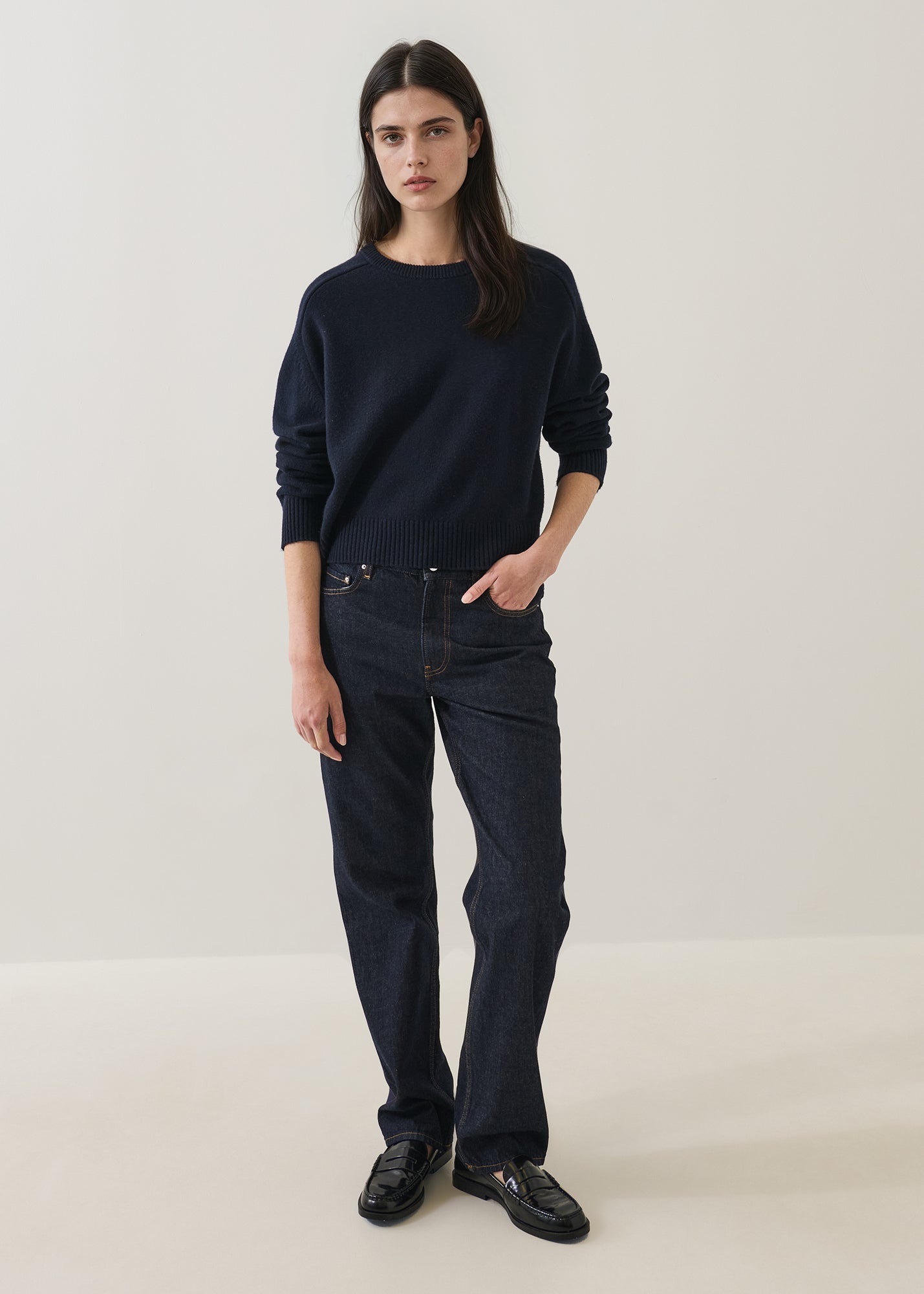 Cashmere Saddle Shoulder Crewneck