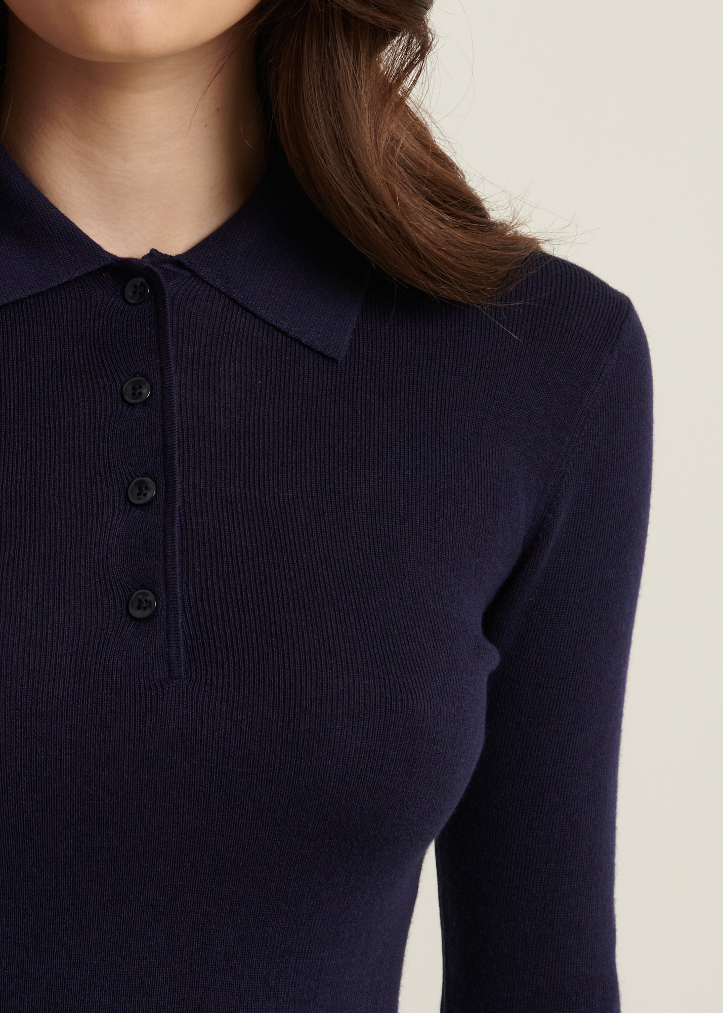 Silk Cashmere Blend Fitted Polo