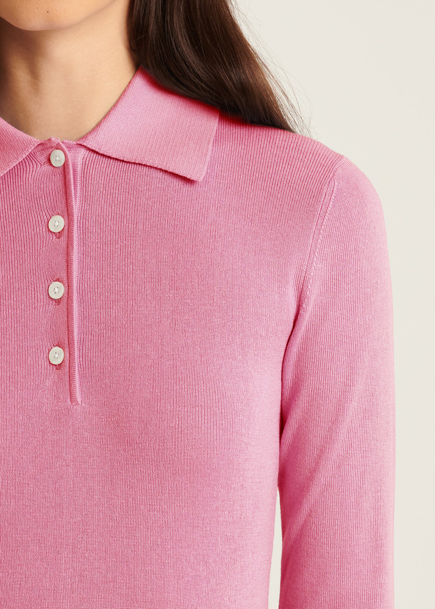 Silk Cashmere Blend Fitted Polo