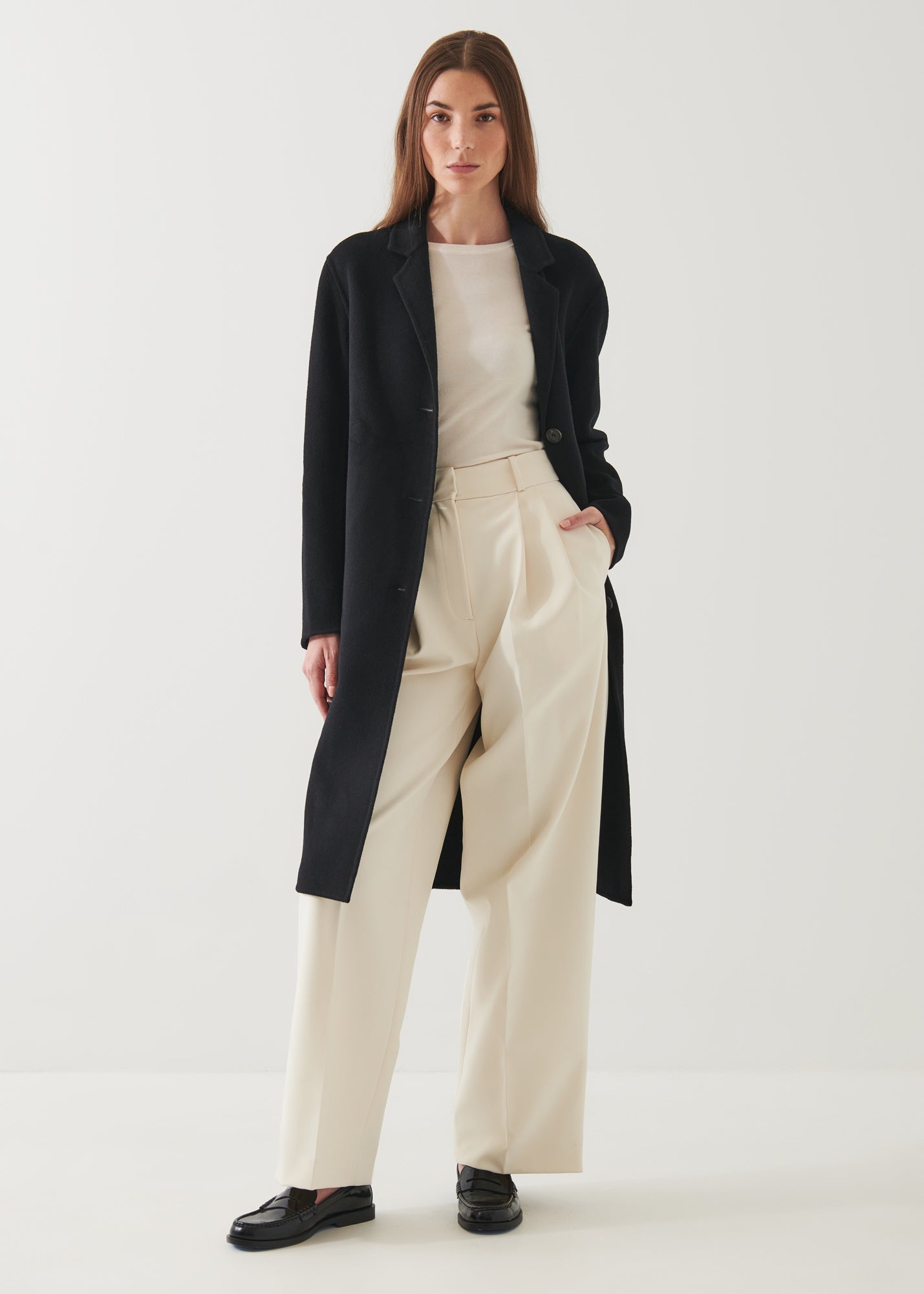 OVERSIZED SINGLE BREASTED WOOL COAT | PATRICK ASSARAF.