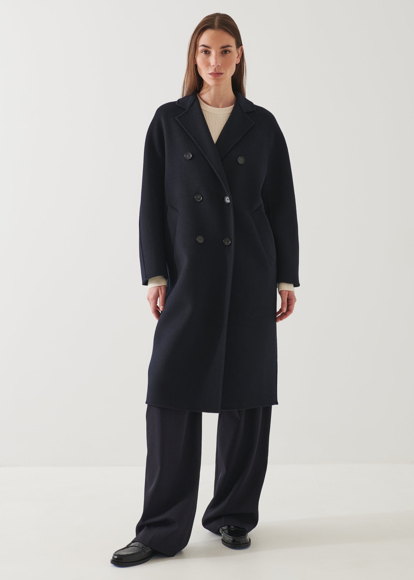 OVERSIZED DOUBLE BREASTED WOOL COAT | PATRICK ASSARAF.