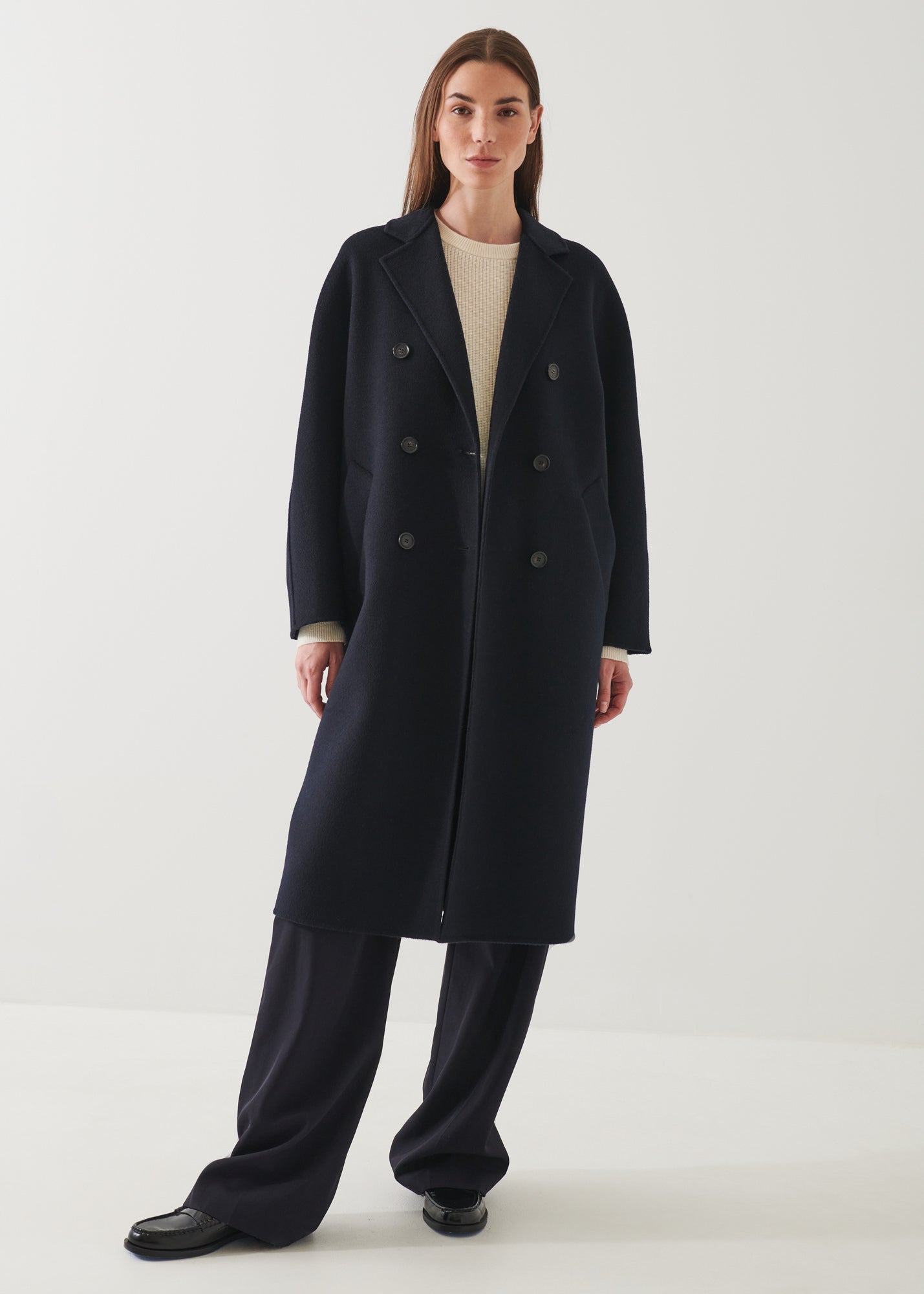 OVERSIZED DOUBLE BREASTED WOOL COAT | PATRICK ASSARAF.