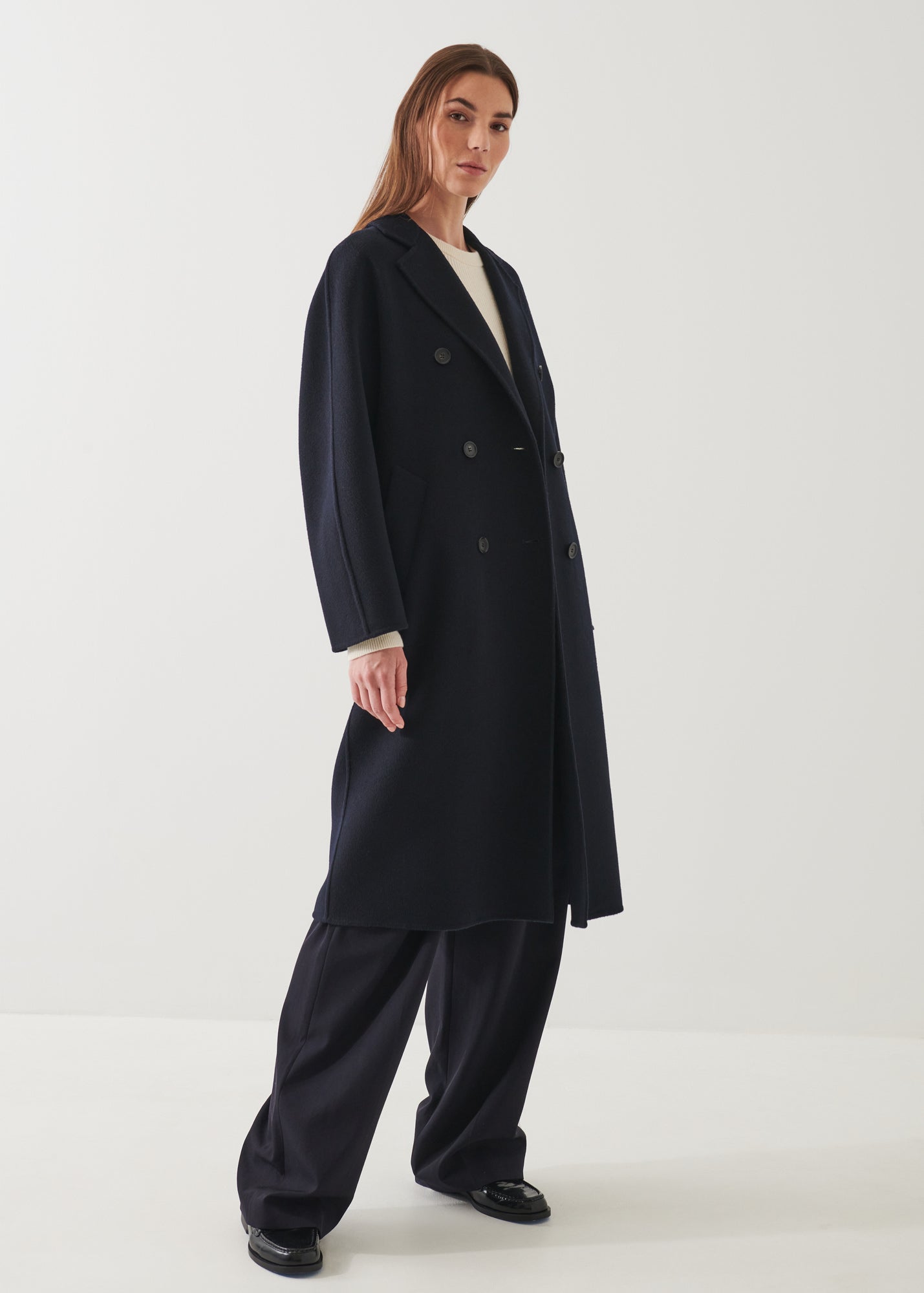 OVERSIZED DOUBLE BREASTED WOOL COAT | PATRICK ASSARAF.