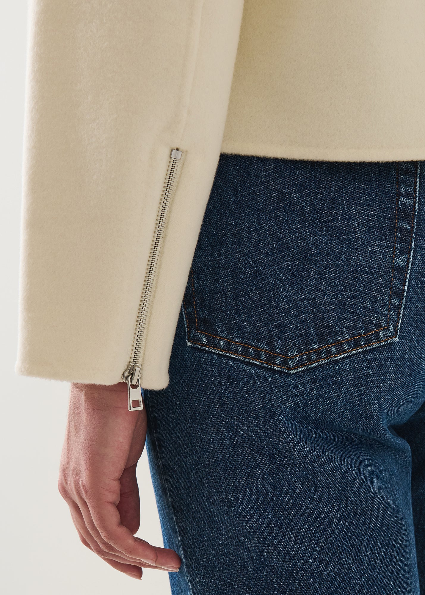 Wool Silk Full Zip Bomber Jacket