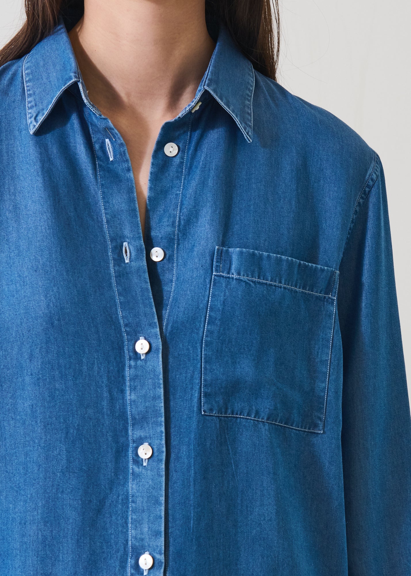 Tencel Stonewash Boyfriend Shirt - PATRICK ASSARAF
