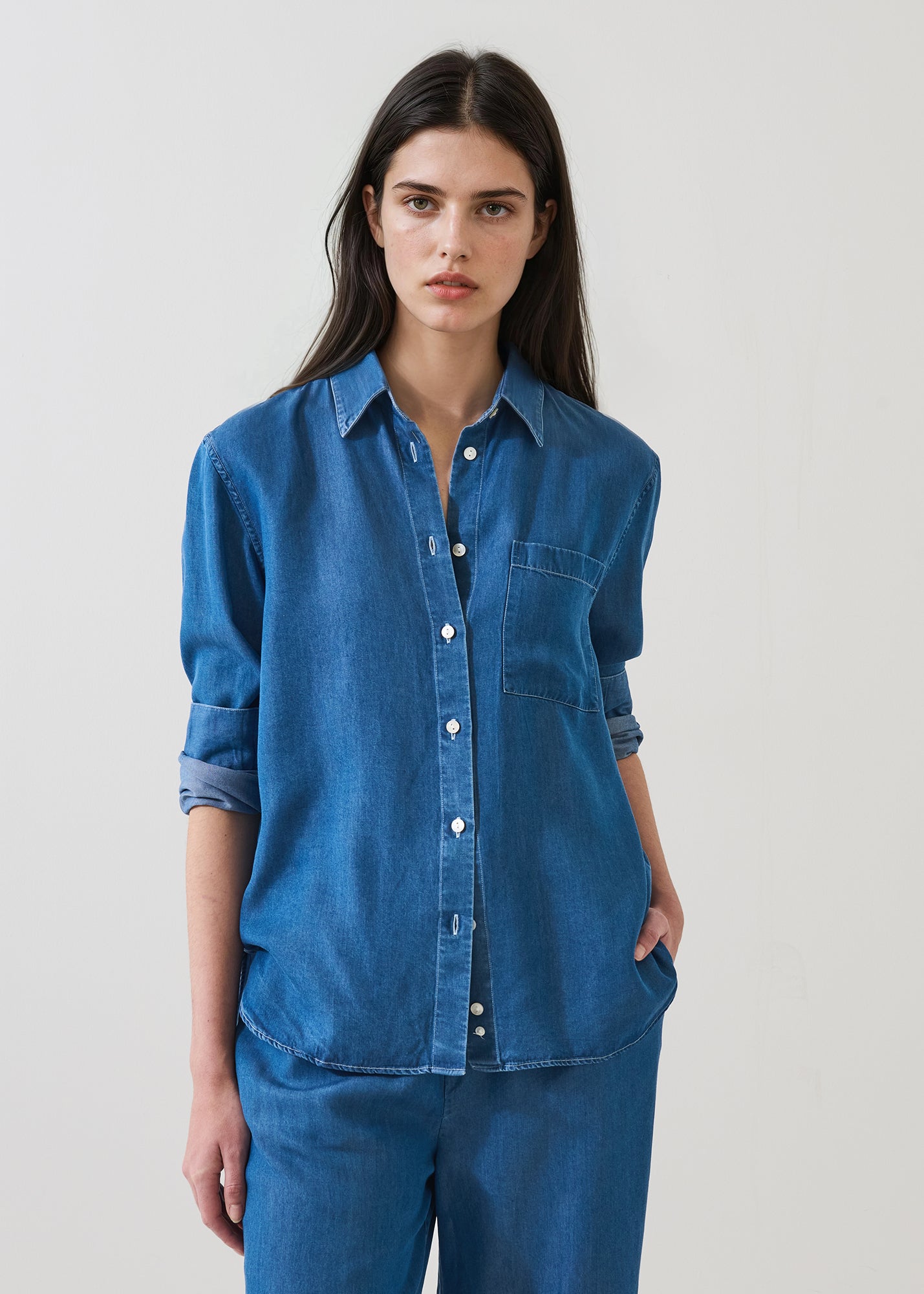 Tencel Stonewash Boyfriend Shirt - PATRICK ASSARAF