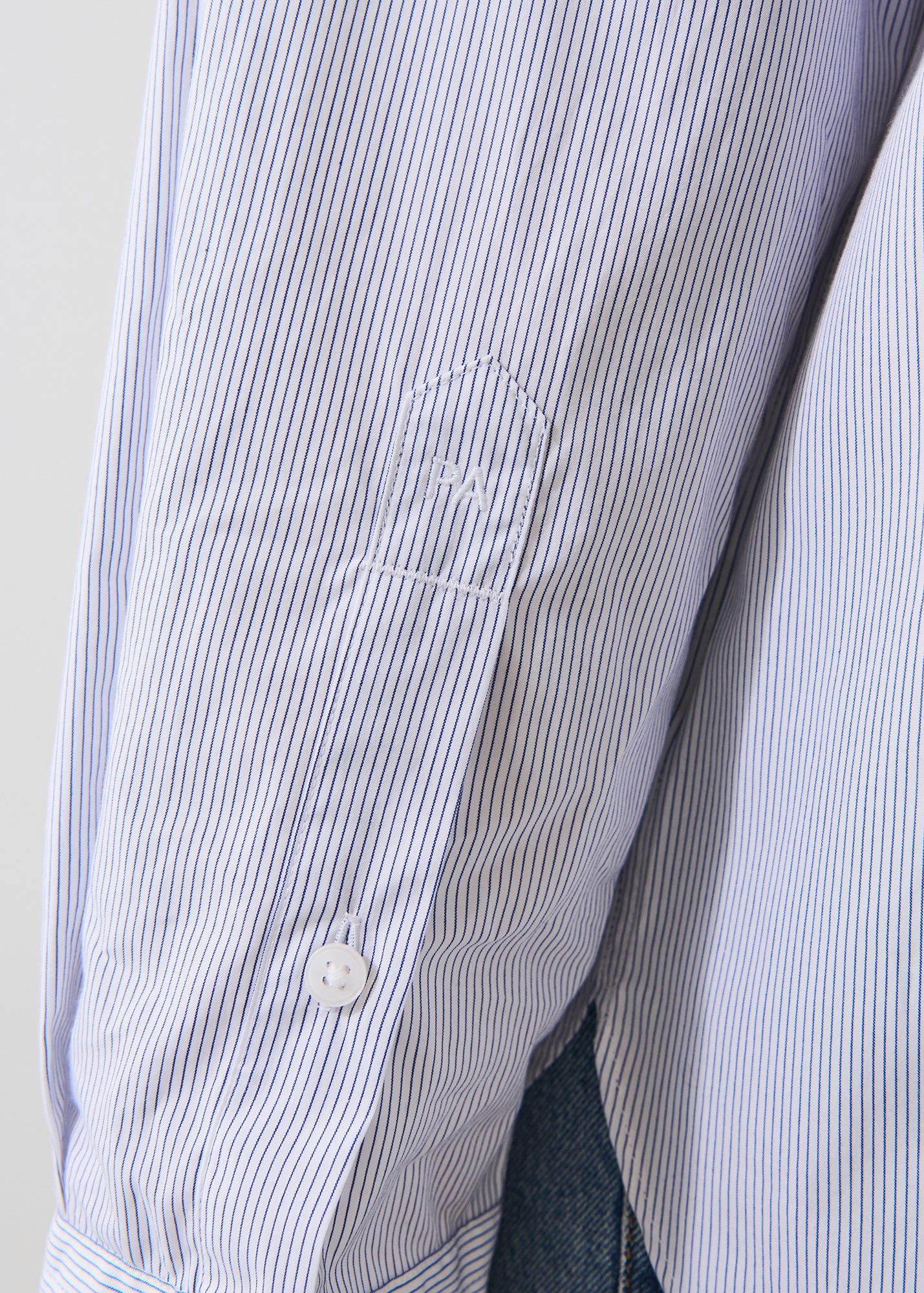 Cotton Stripe Boyfriend Pocket Shirt - PATRICK ASSARAF