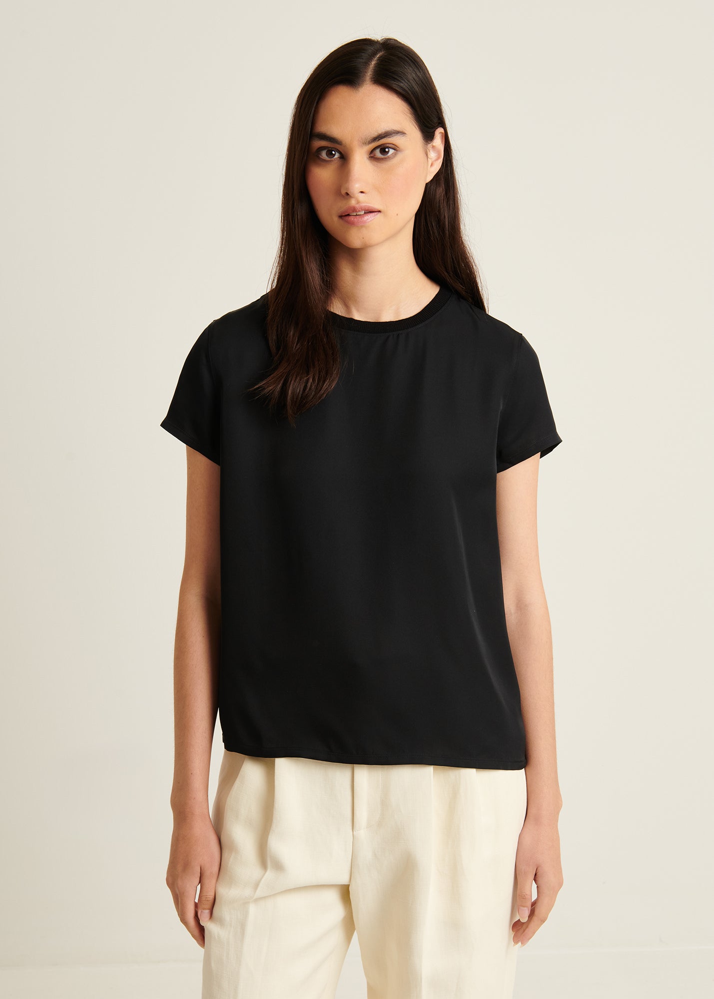Silk Short Sleeve Crewneck - PATRICK ASSARAF