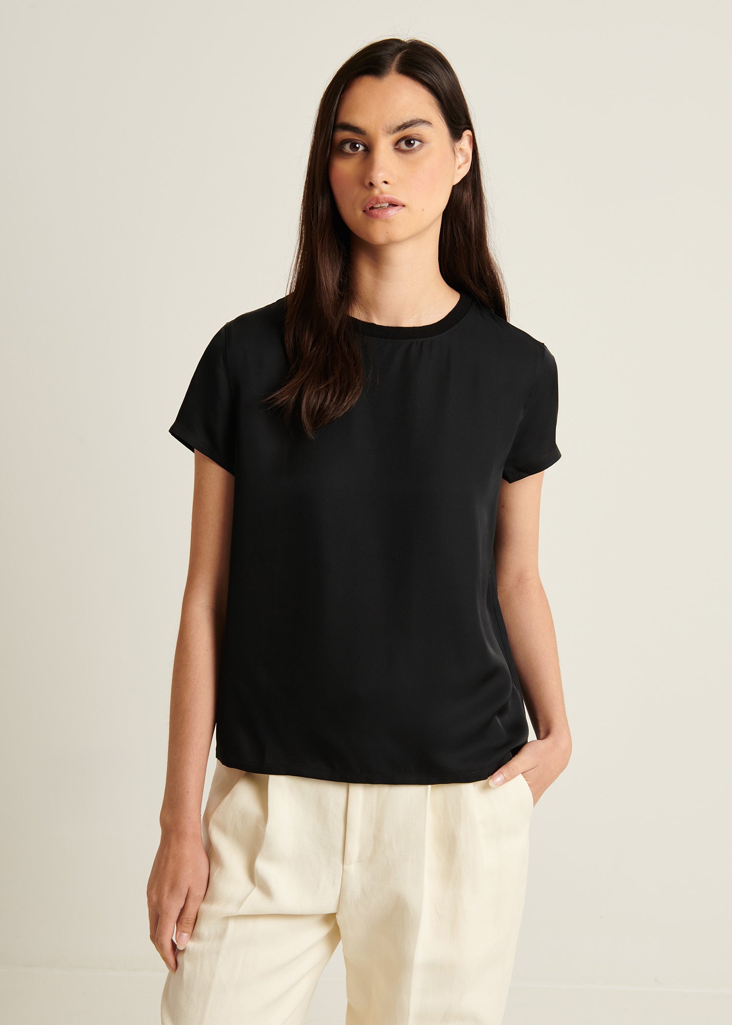 Silk Short Sleeve Crewneck - PATRICK ASSARAF