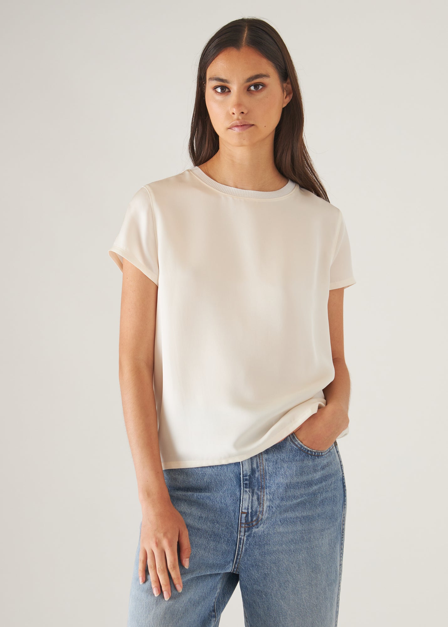 Silk Short Sleeve Crewneck - PATRICK ASSARAF